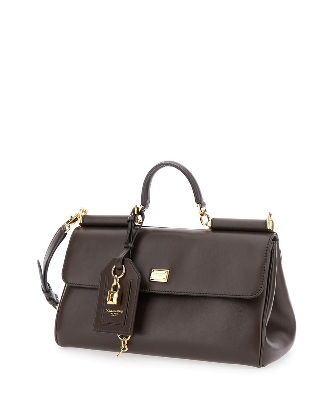 DOLCE&GABBANA Коричневая кожаная сумка через плечо, фото 2