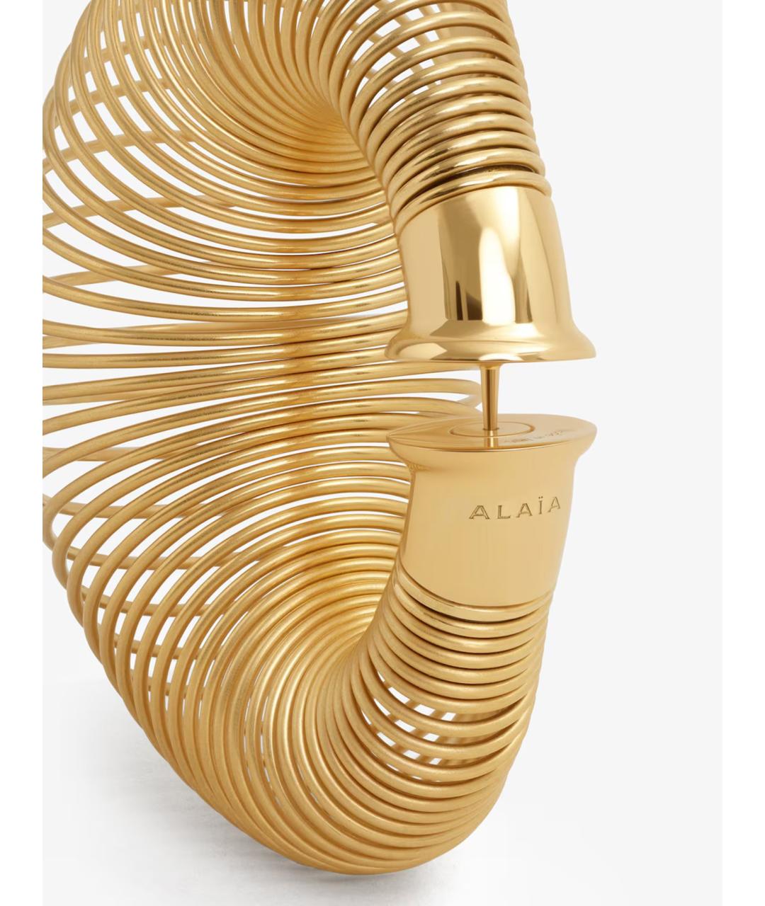 ALAIA Золотые металлические серьги, фото 3