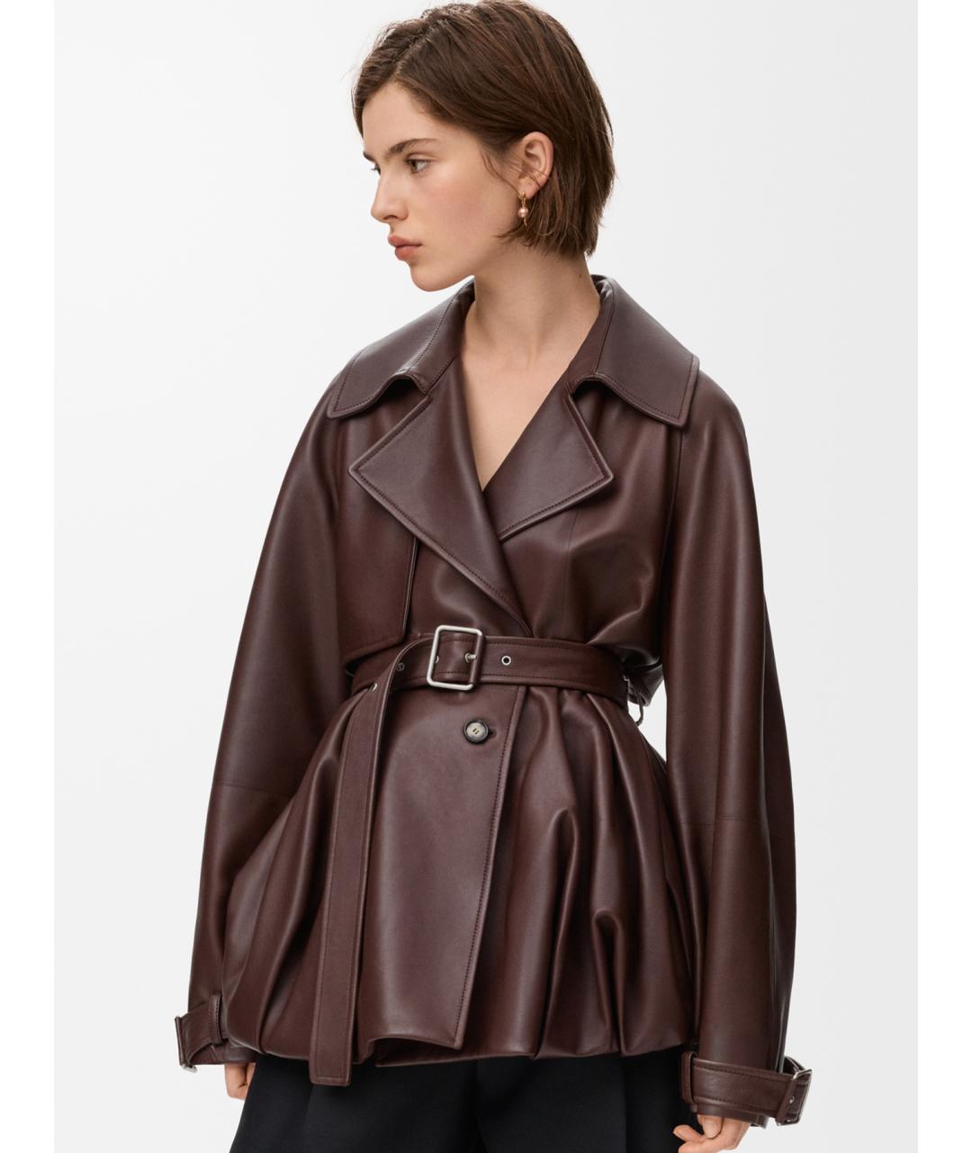 LOEWE Коричневая кожаная куртка, фото 3