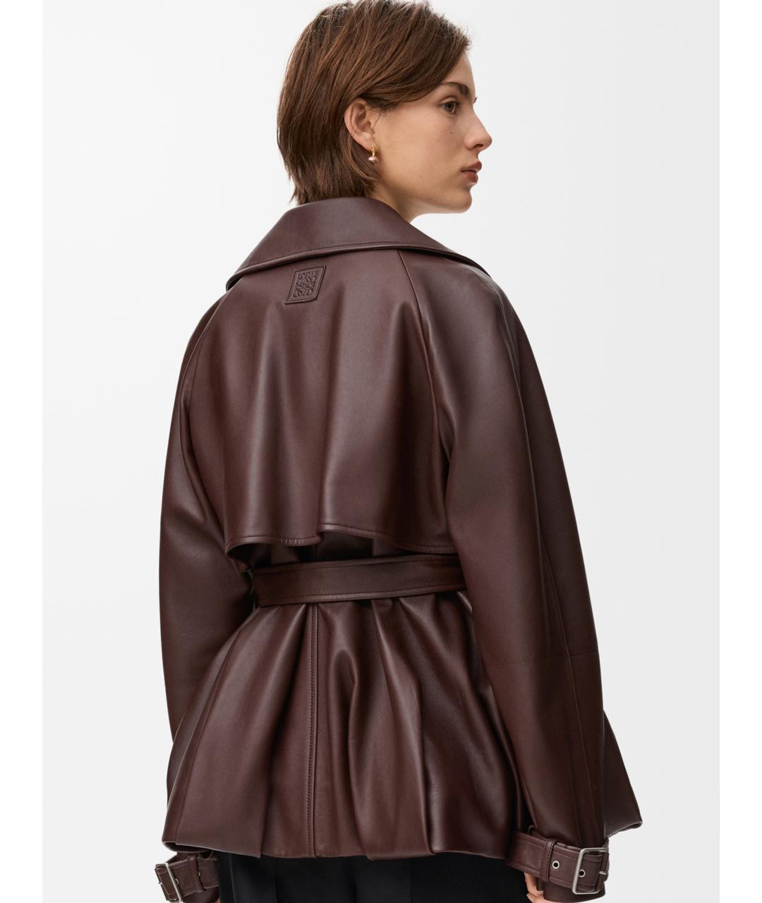 LOEWE Коричневая кожаная куртка, фото 4