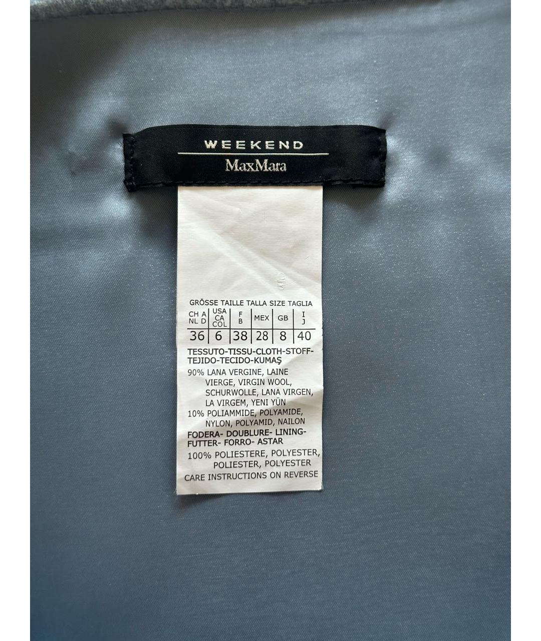 WEEKEND MAX MARA Голубая шерстяная юбка мини, фото 5