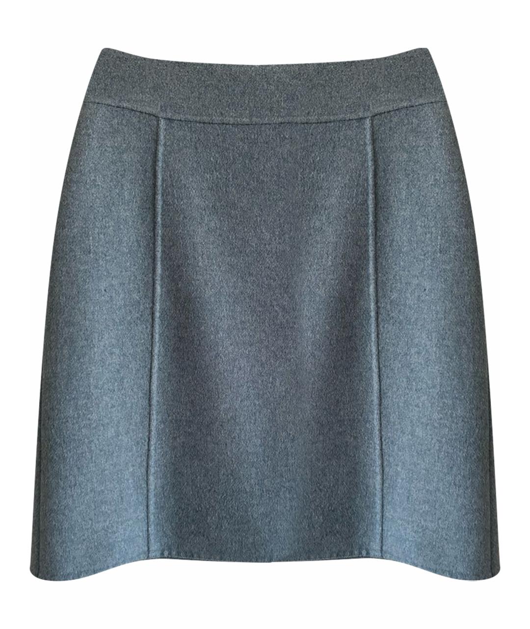 WEEKEND MAX MARA Голубая шерстяная юбка мини, фото 1