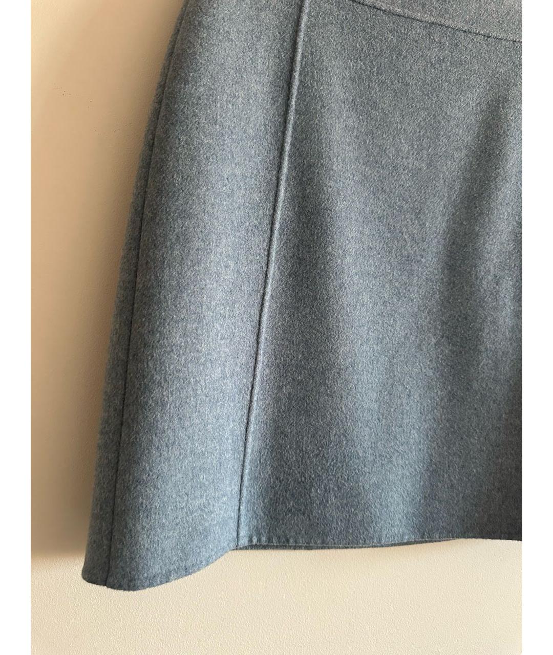 WEEKEND MAX MARA Голубая шерстяная юбка мини, фото 3
