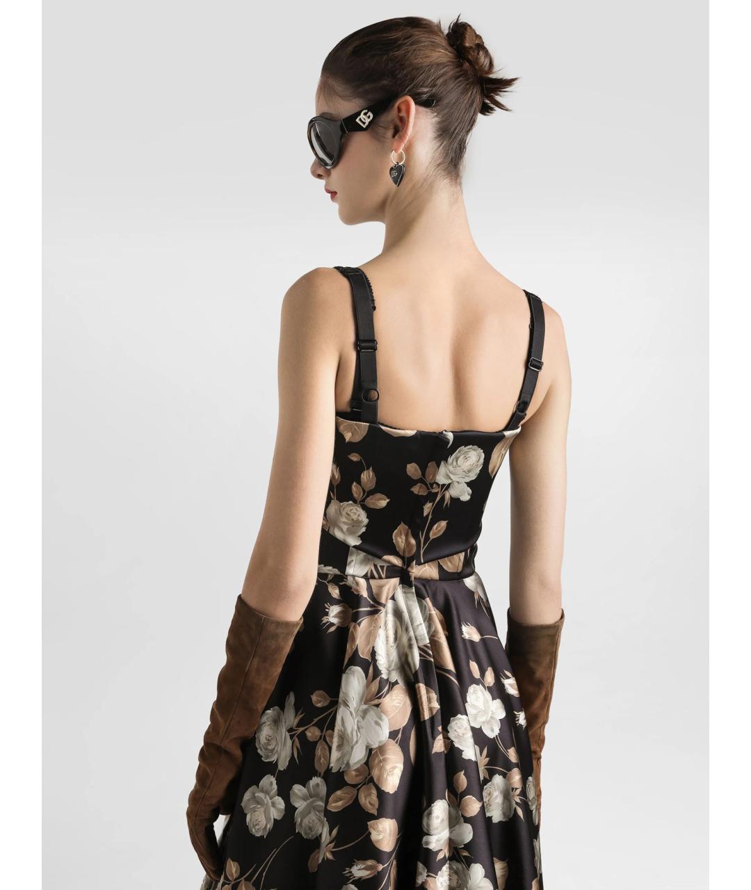 DOLCE&GABBANA Мульти шелковое повседневное платье, фото 4