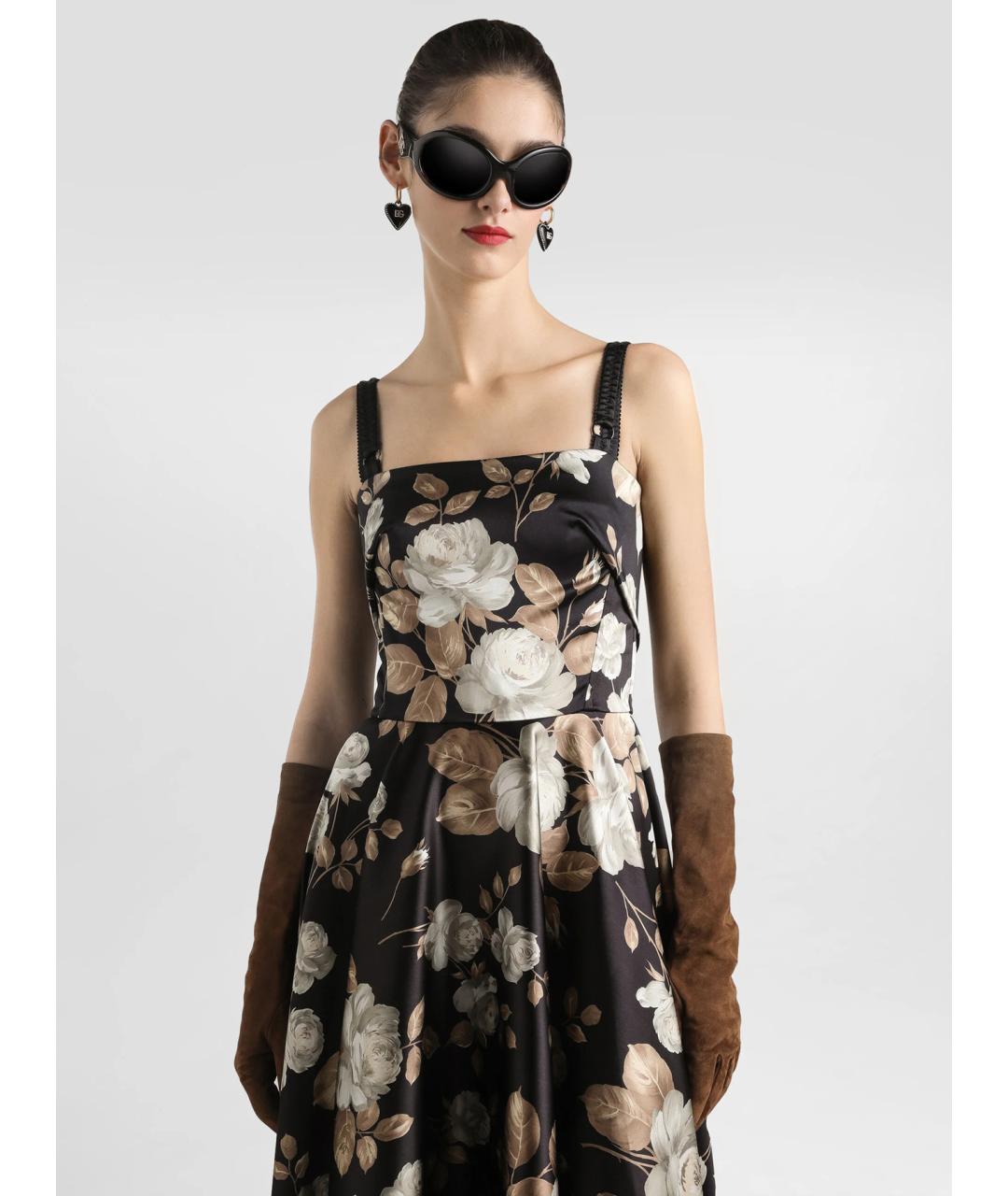 DOLCE&GABBANA Мульти шелковое повседневное платье, фото 2