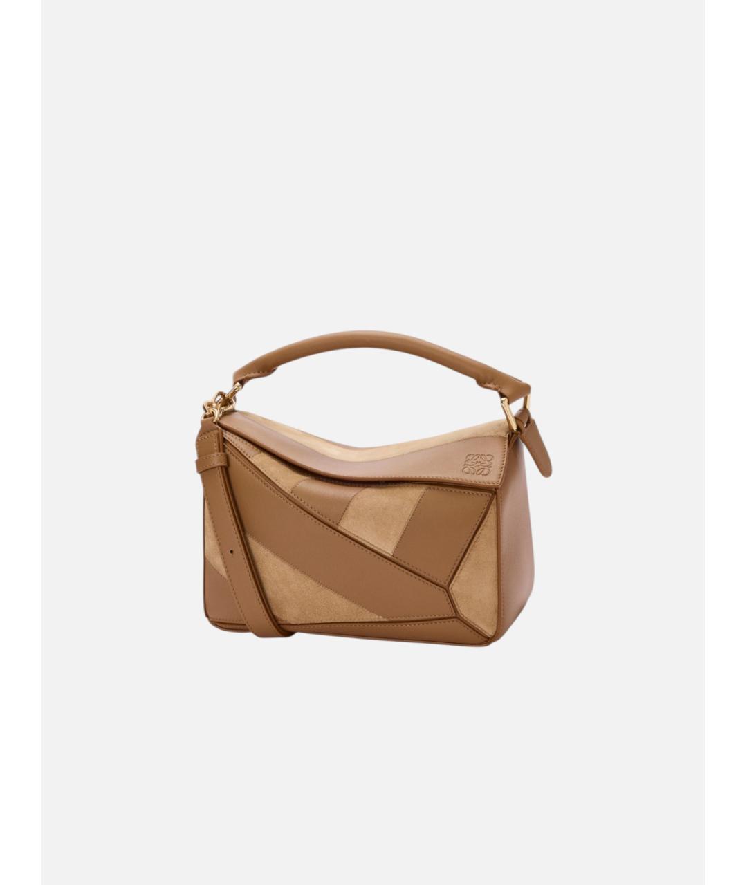 LOEWE Бежевая кожаная сумка через плечо, фото 5