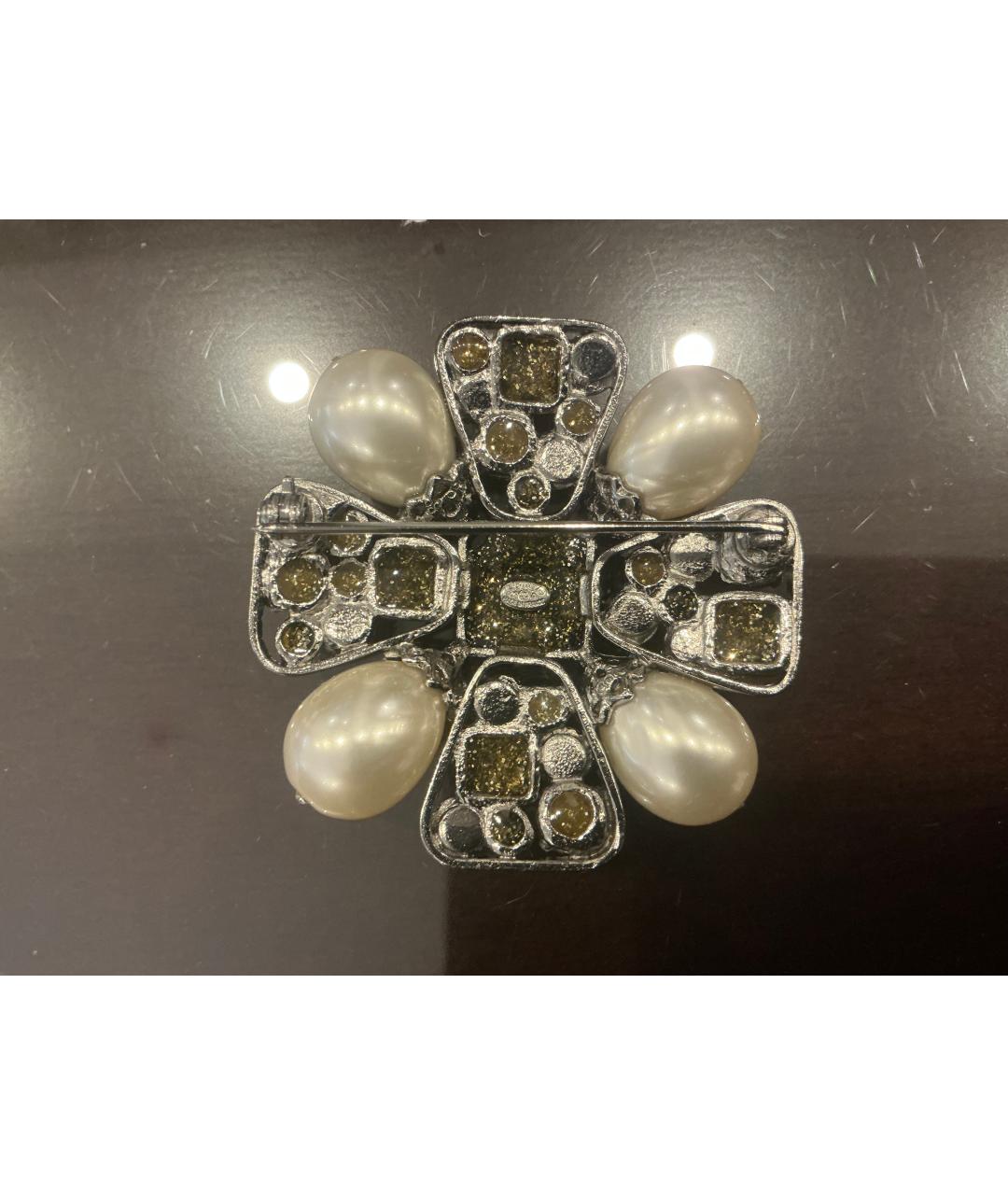 CHANEL Серебряная металлическая булавка / брошь, фото 2