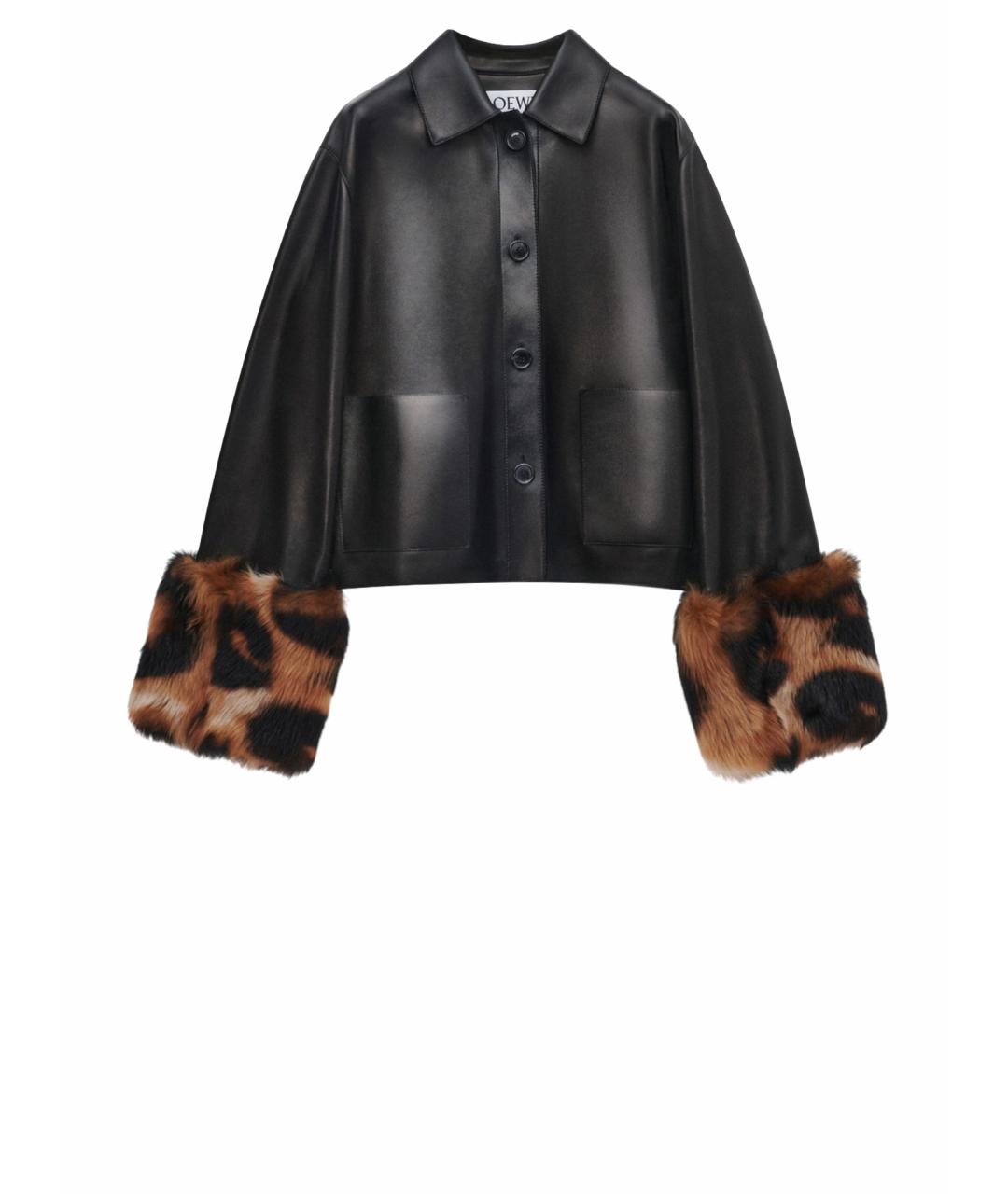 LOEWE Черная кожаная куртка, фото 1