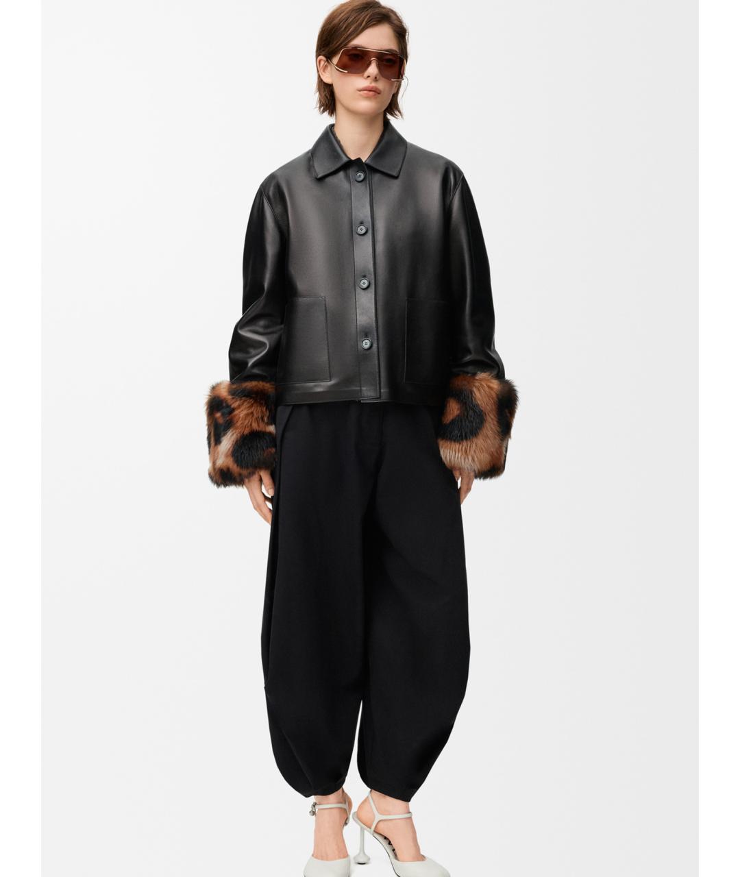 LOEWE Черная кожаная куртка, фото 2