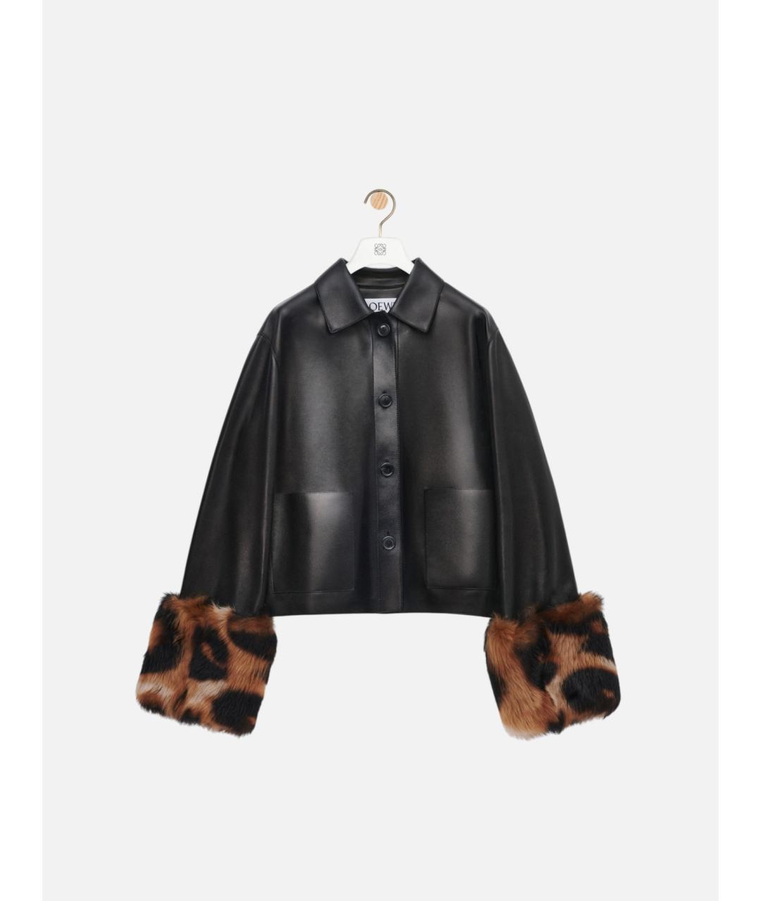 LOEWE Черная кожаная куртка, фото 5