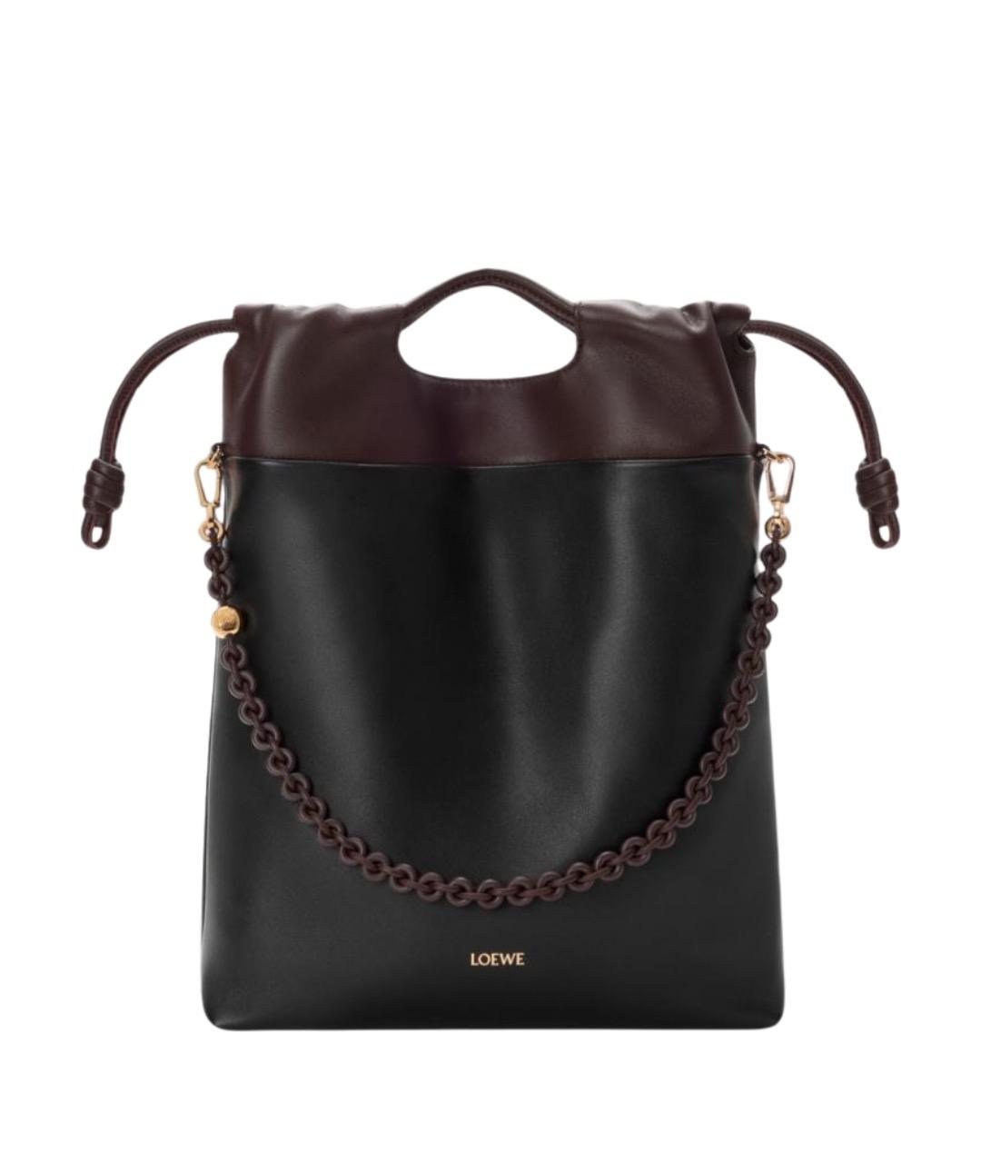 LOEWE Черная кожаная сумка с короткими ручками, фото 1