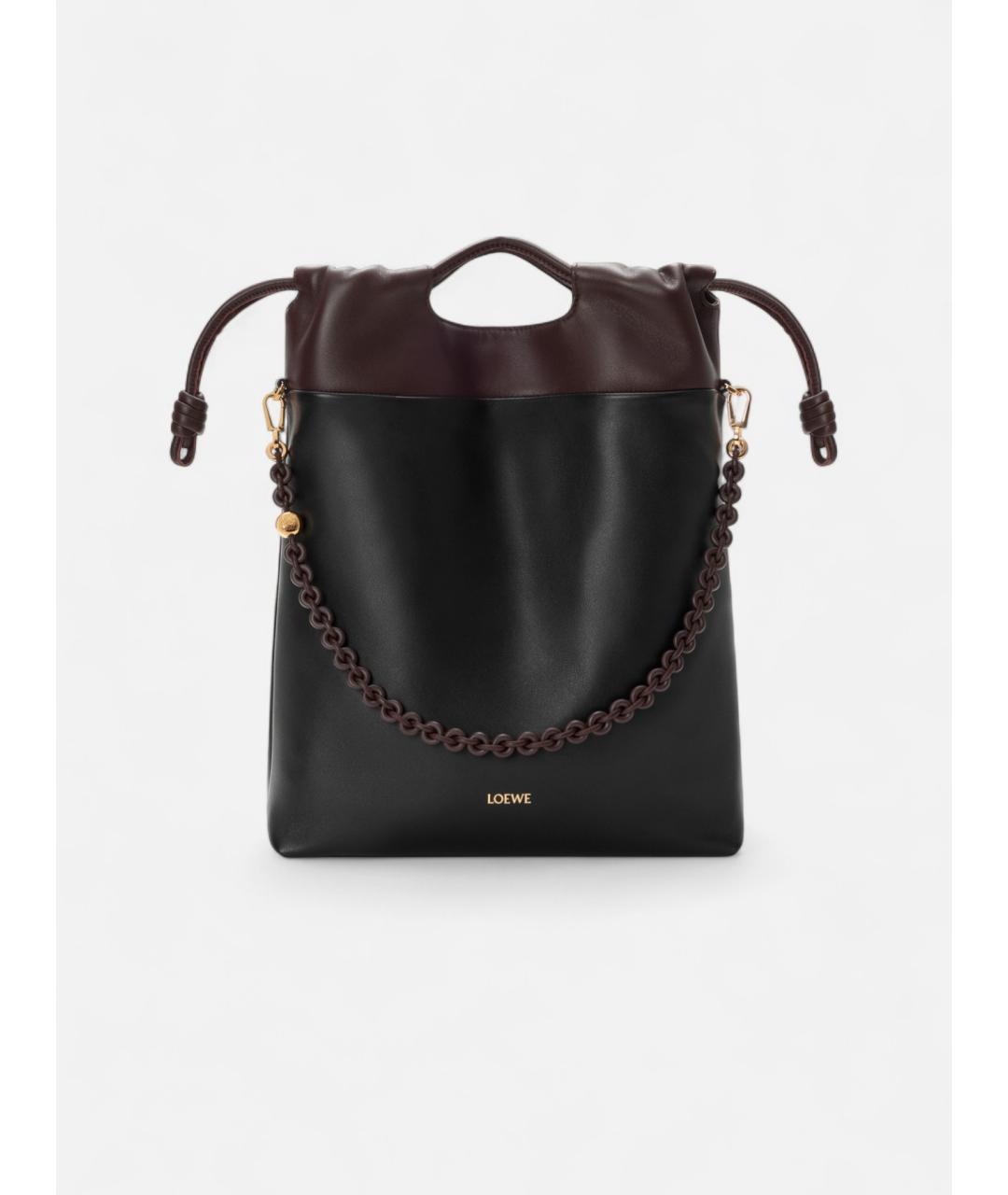 LOEWE Черная кожаная сумка с короткими ручками, фото 5
