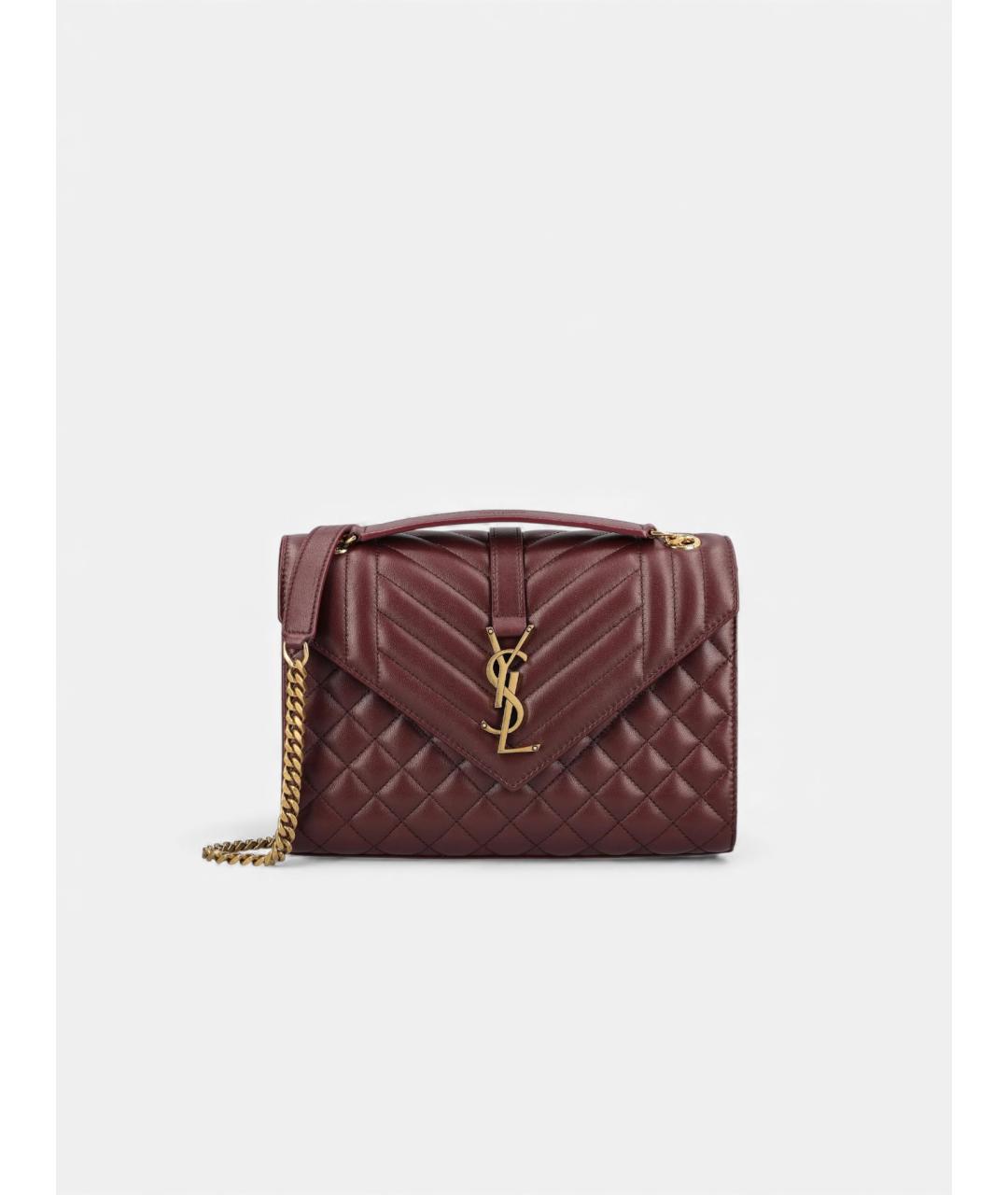 SAINT LAURENT Коричневая кожаная сумка через плечо, фото 4