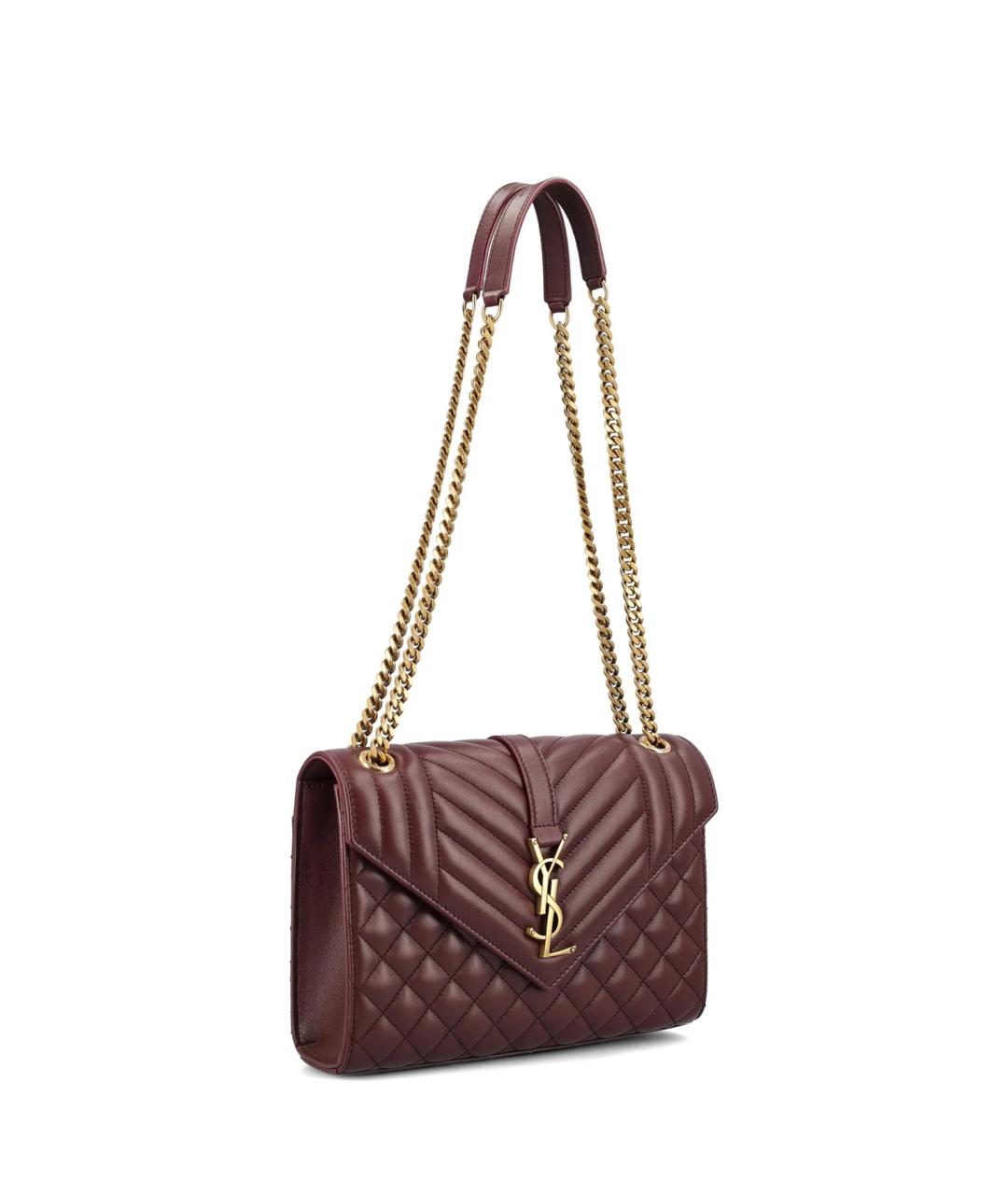 SAINT LAURENT Коричневая кожаная сумка через плечо, фото 2
