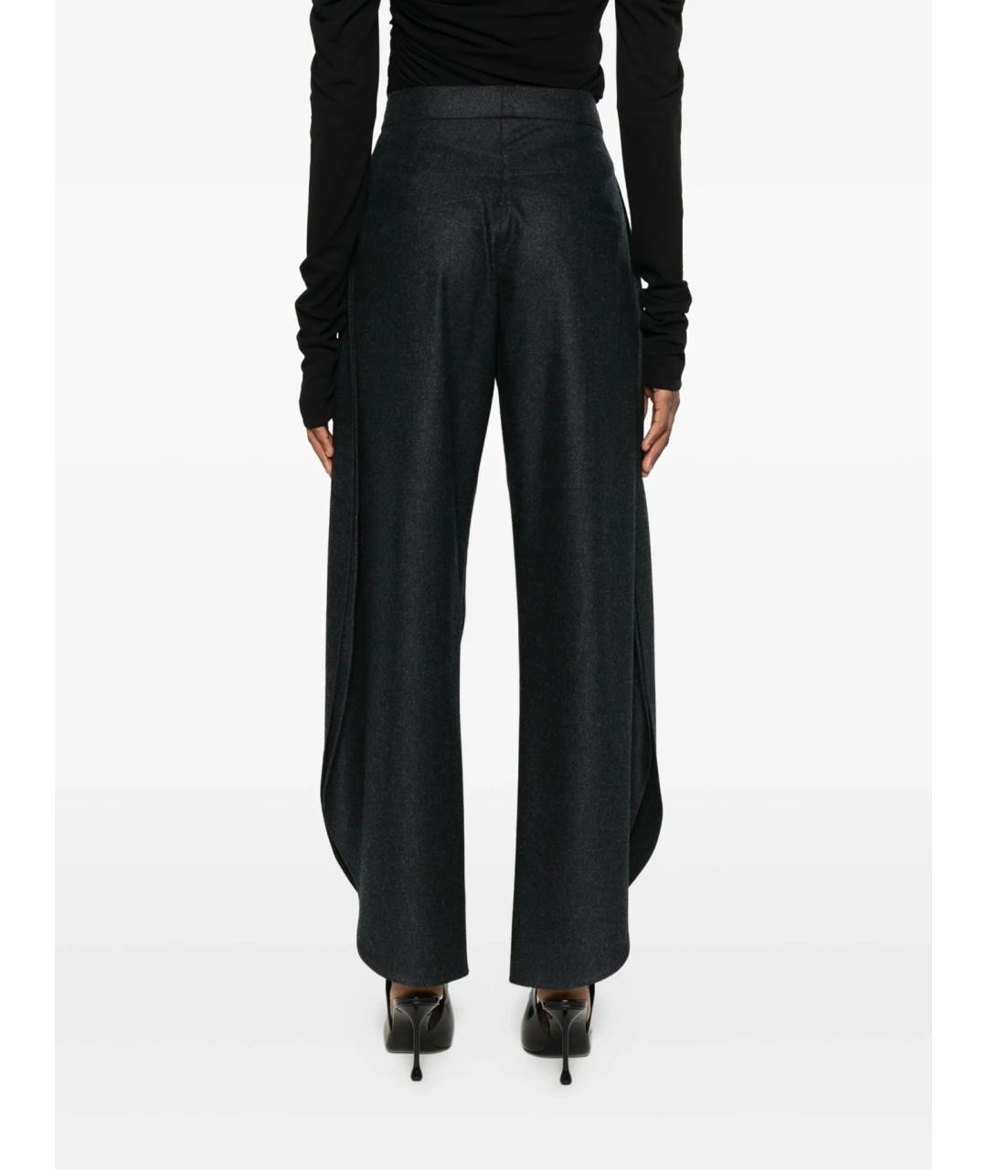 ALAIA Черные шерстяные брюки широкие, фото 4