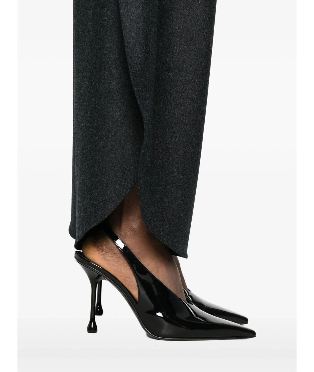 ALAIA Черные шерстяные брюки широкие, фото 3