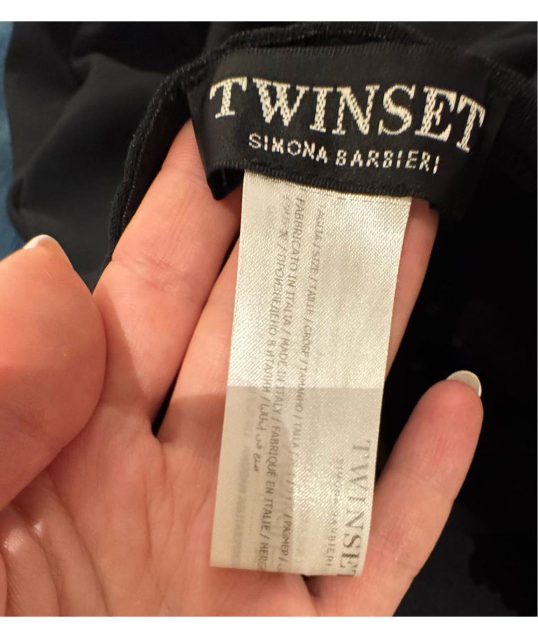 TWIN-SET Черное полиэстеровое вечернее платье, фото 7