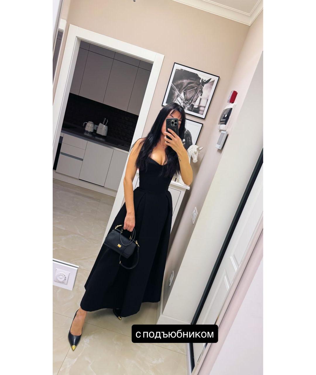 TWIN-SET Черное полиэстеровое вечернее платье, фото 8