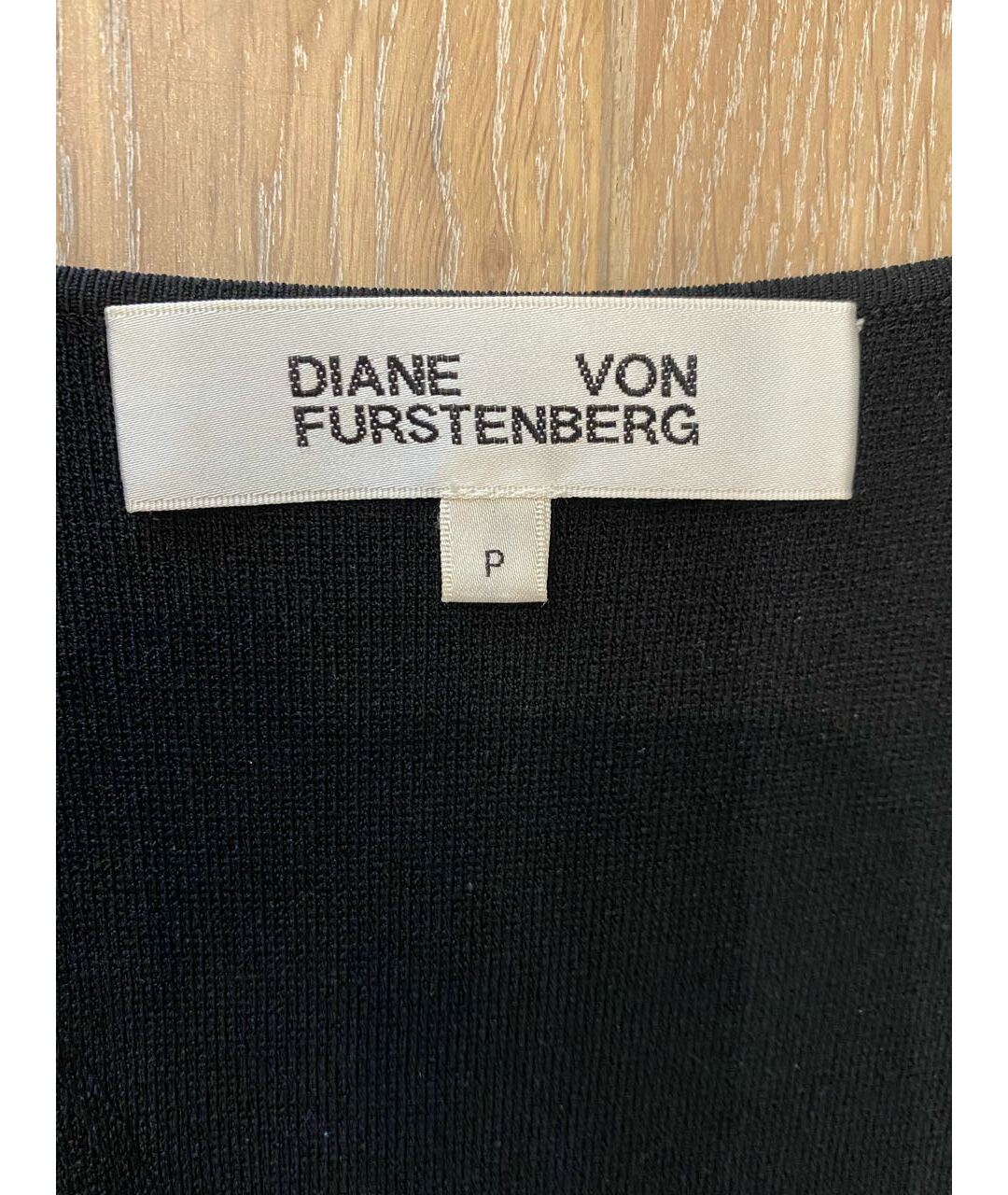 DIANE VON FURSTENBERG Черное вискозное повседневное платье, фото 3