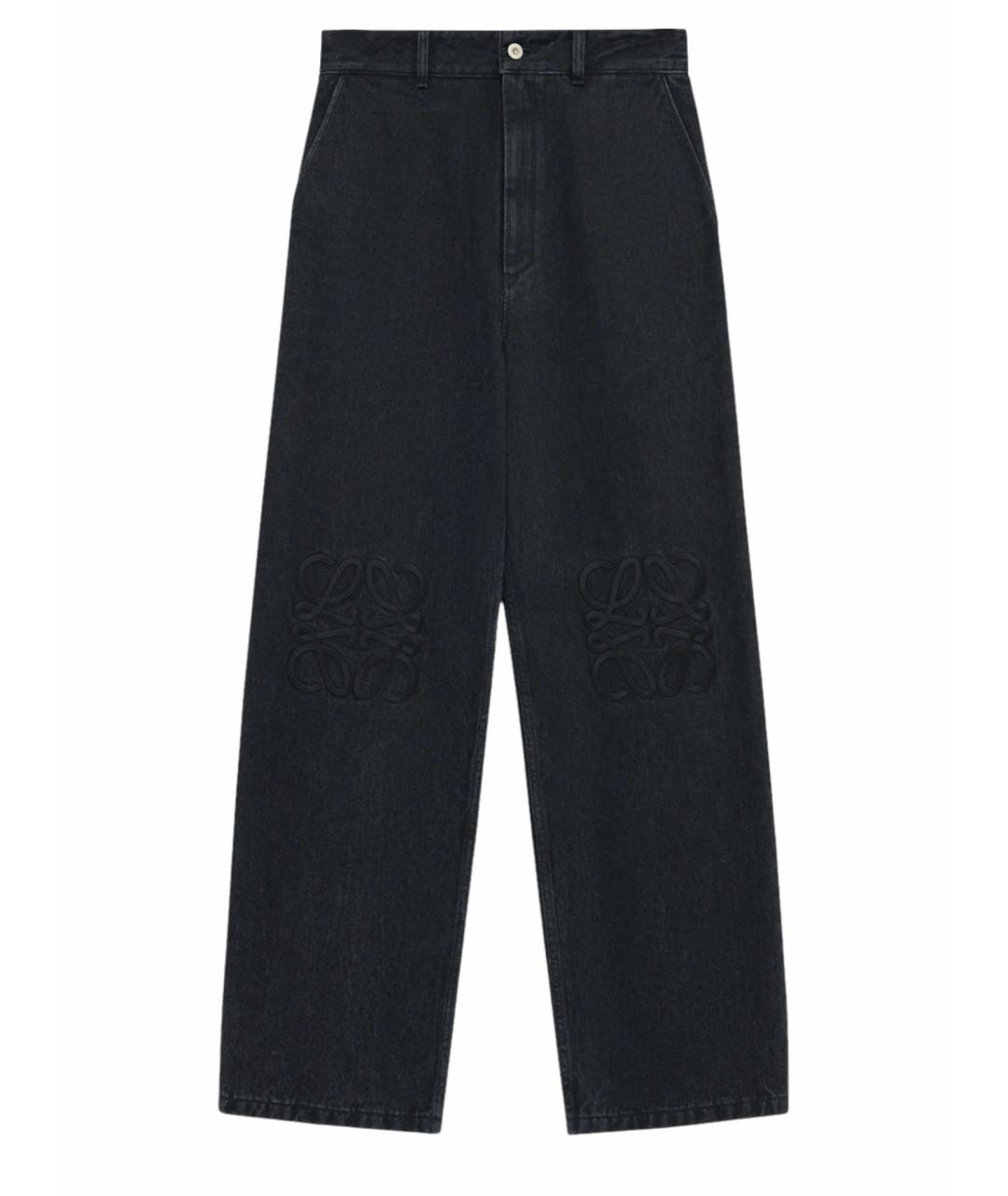LOEWE Черные хлопковые прямые джинсы, фото 1