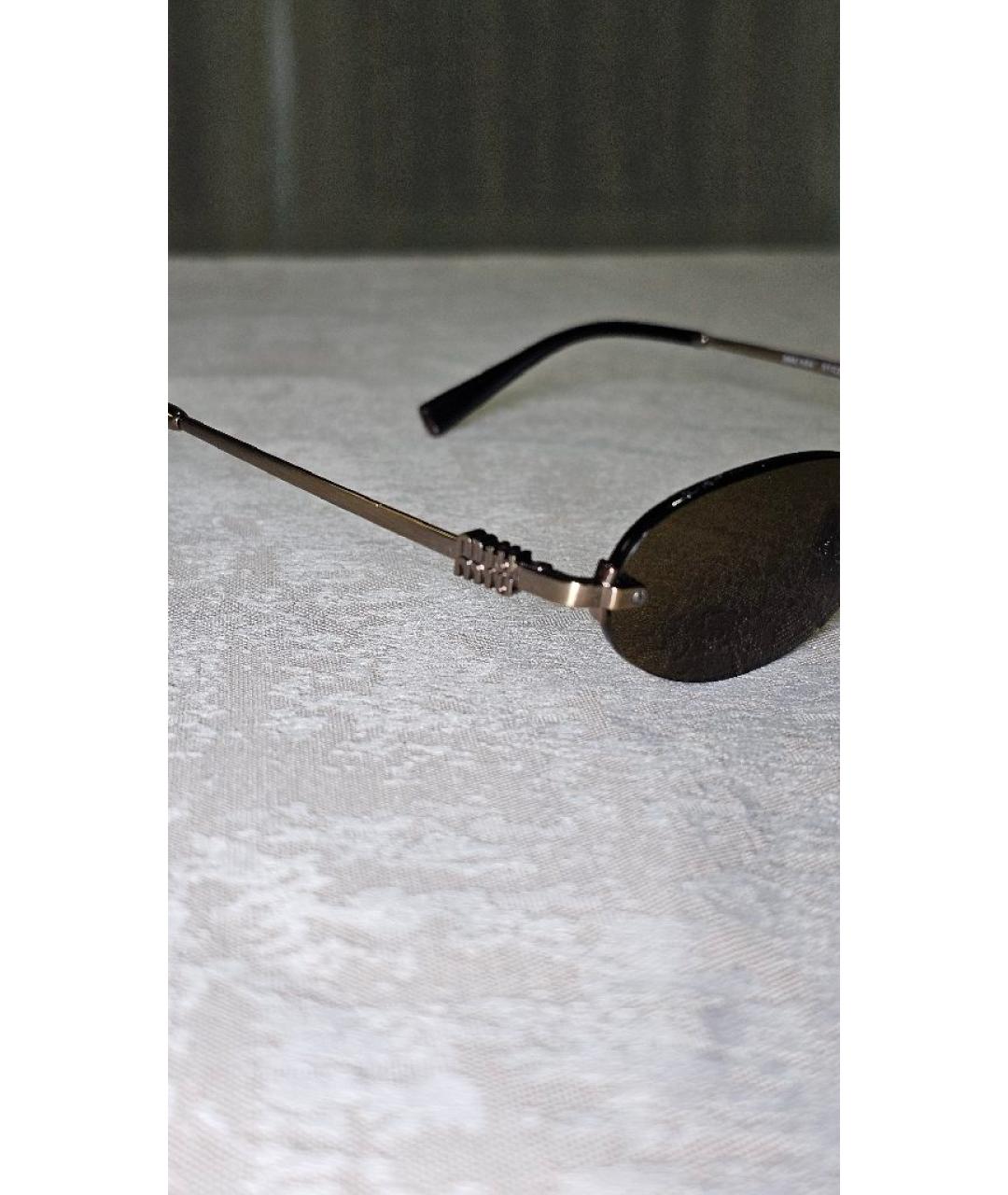 MIU MIU Коричневые металлические солнцезащитные очки, фото 3