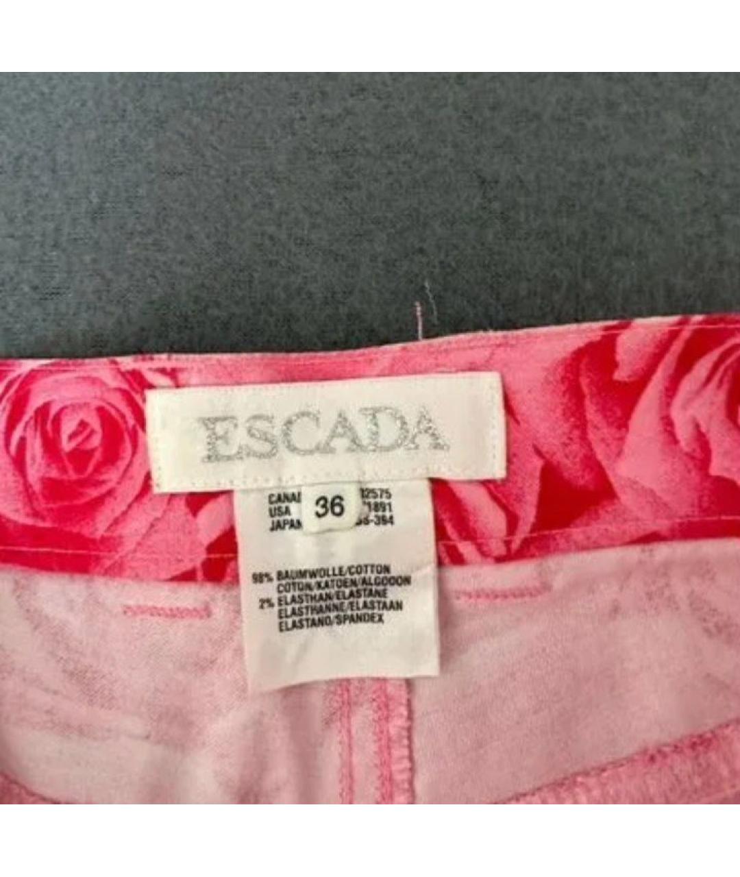 ESCADA Розовые хлопко-эластановые брюки широкие, фото 6