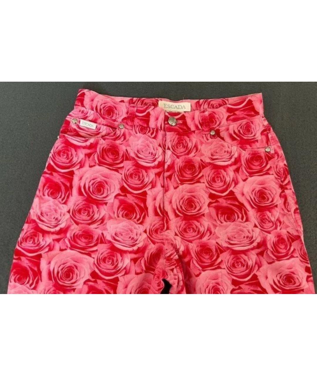 ESCADA Розовые хлопко-эластановые брюки широкие, фото 3