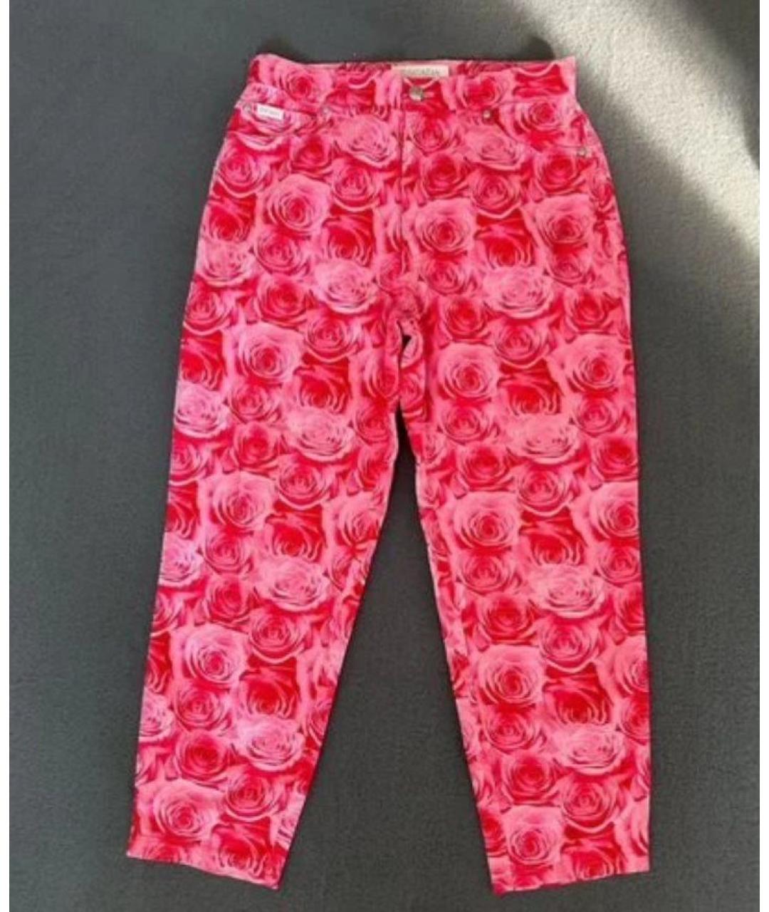 ESCADA Розовые хлопко-эластановые брюки широкие, фото 7