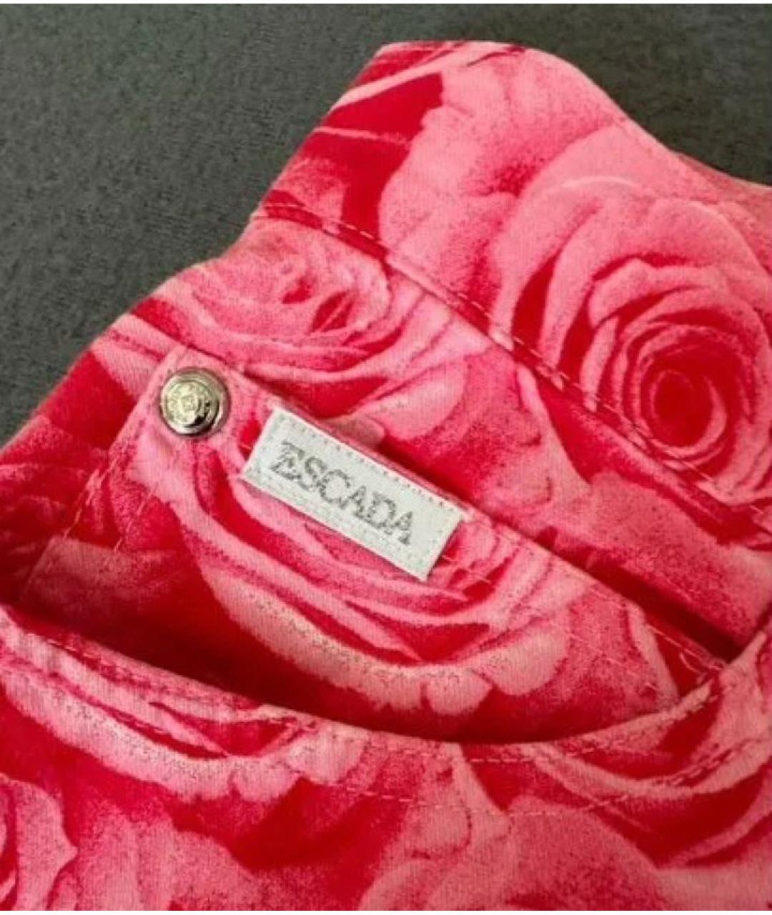 ESCADA Розовые хлопко-эластановые брюки широкие, фото 5