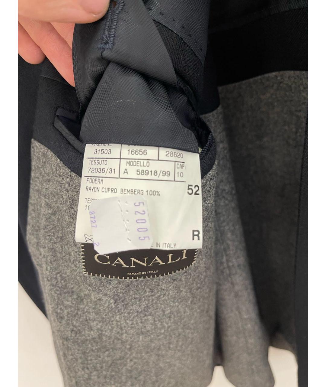 CANALI Темно-синее шерстяное пальто, фото 4