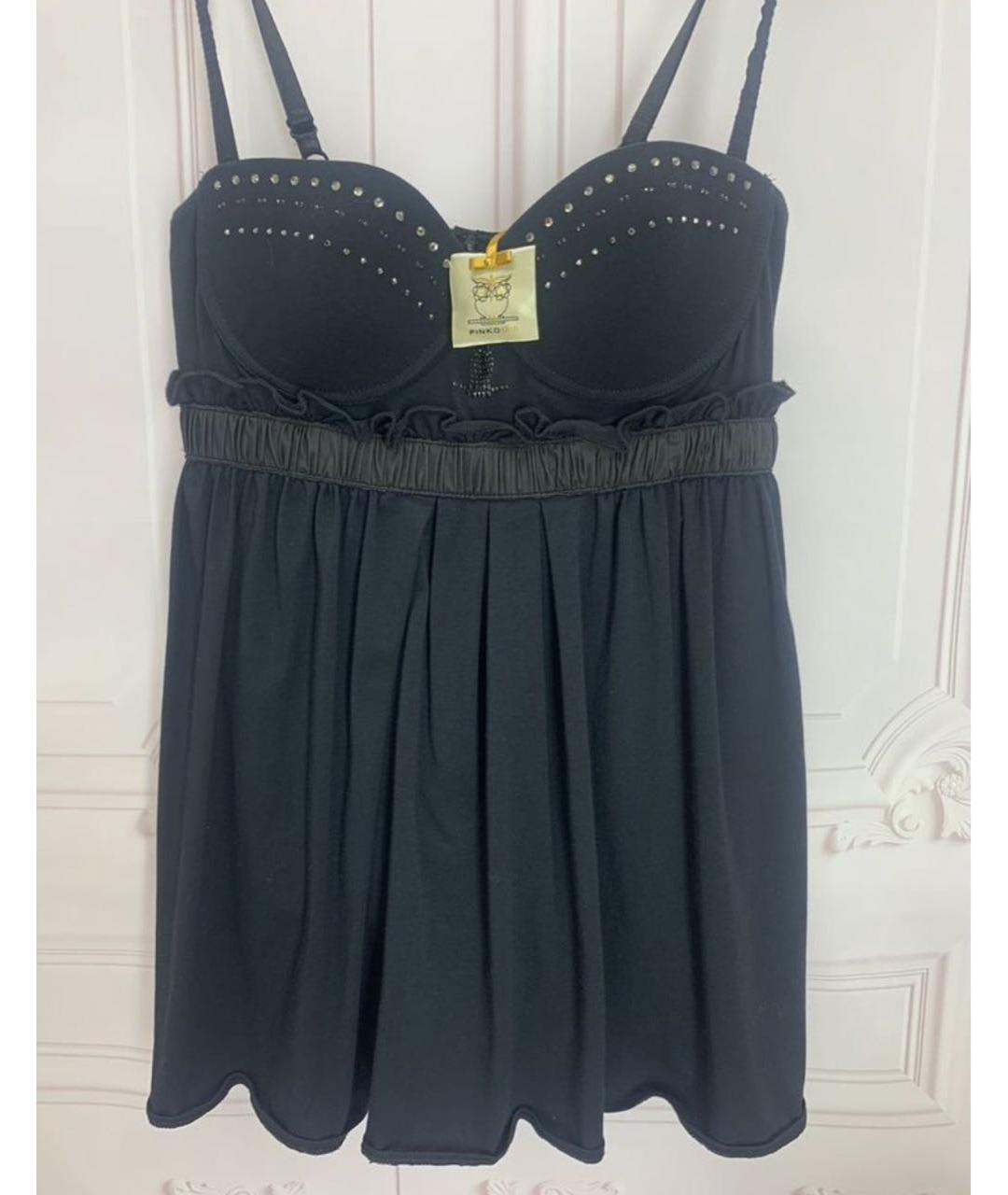 PINKO Черный хлопко-эластановый корсет, фото 6