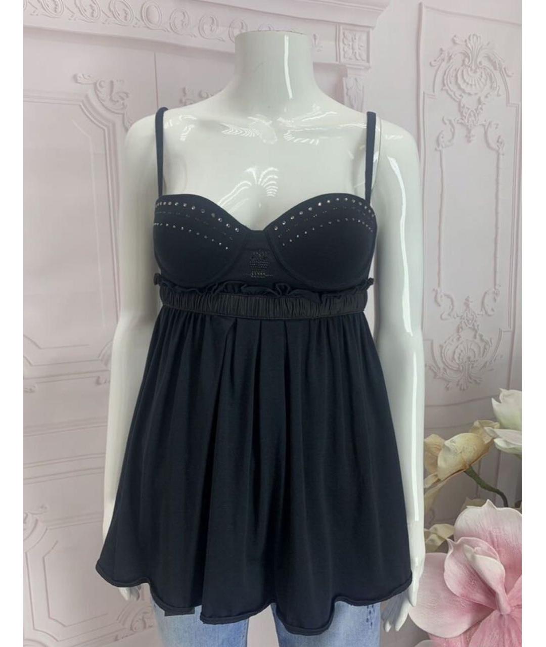 PINKO Черный хлопко-эластановый корсет, фото 5