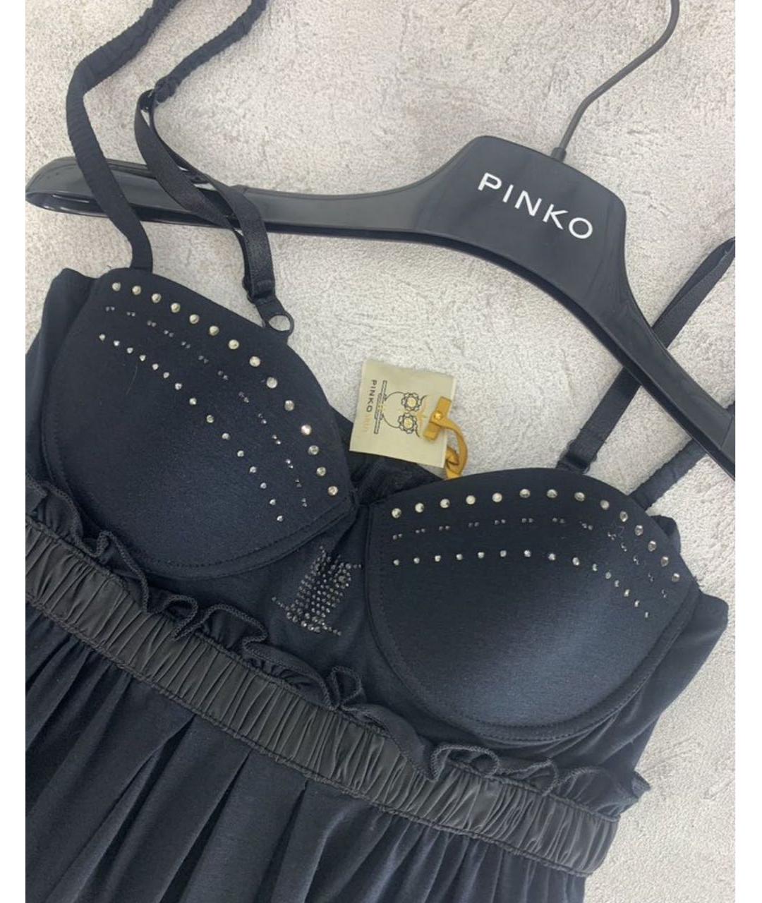 PINKO Черный хлопко-эластановый корсет, фото 3