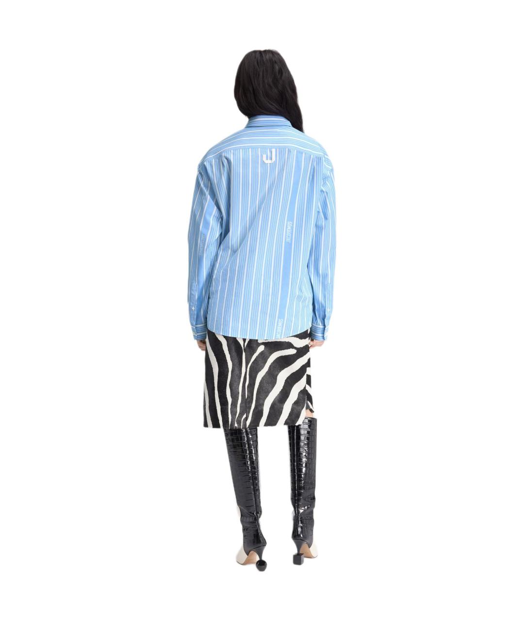 JACQUEMUS Голубая хлопковая рубашка, фото 3