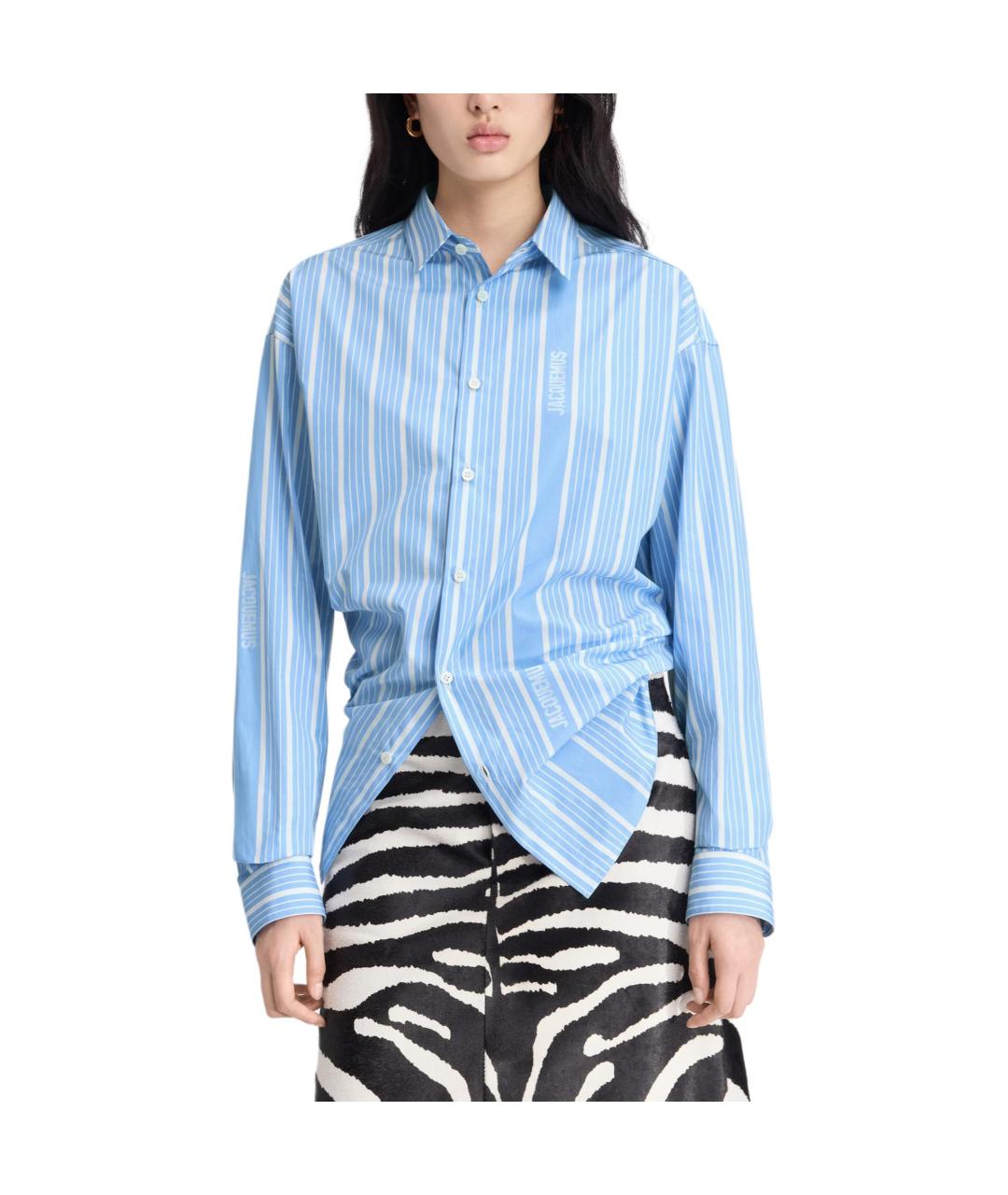 JACQUEMUS Голубая хлопковая рубашка, фото 2