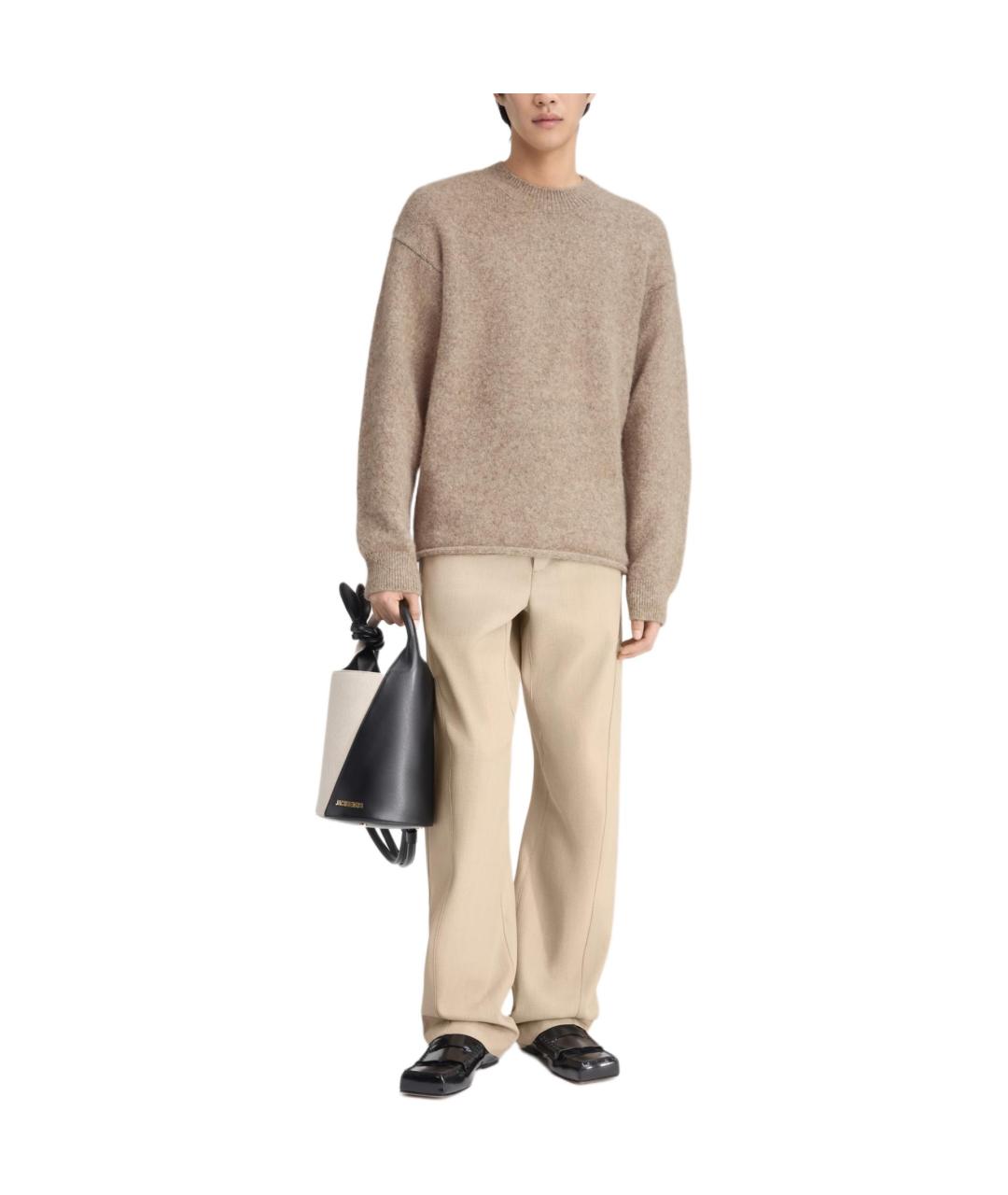 JACQUEMUS Бежевый шерстяной джемпер / свитер, фото 2