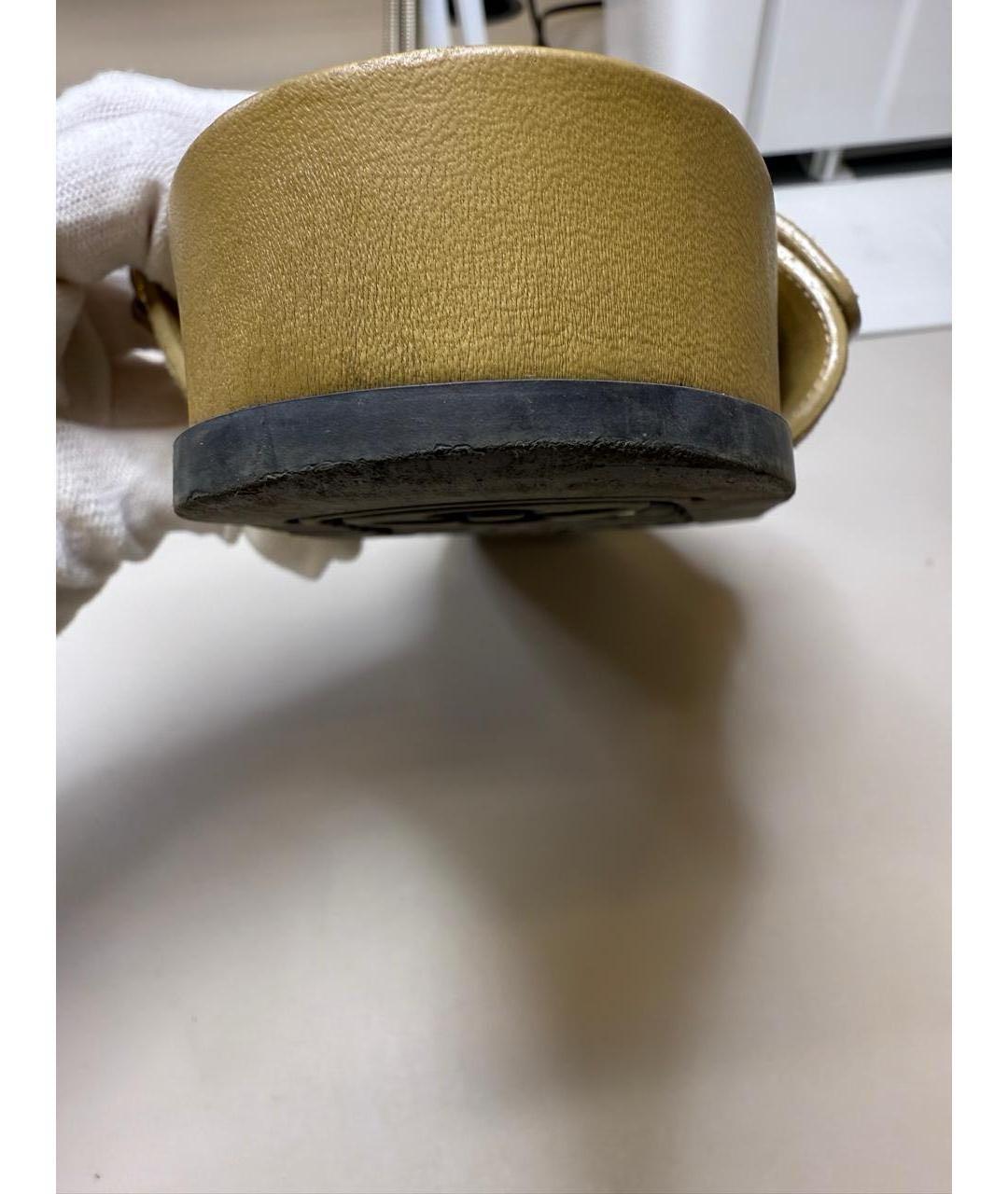 LOUIS VUITTON Бежевые замшевые шлепанцы, фото 7