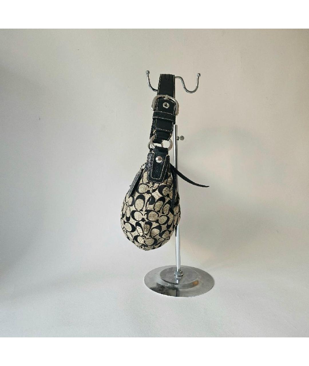 COACH Черная тканевая сумка через плечо, фото 4