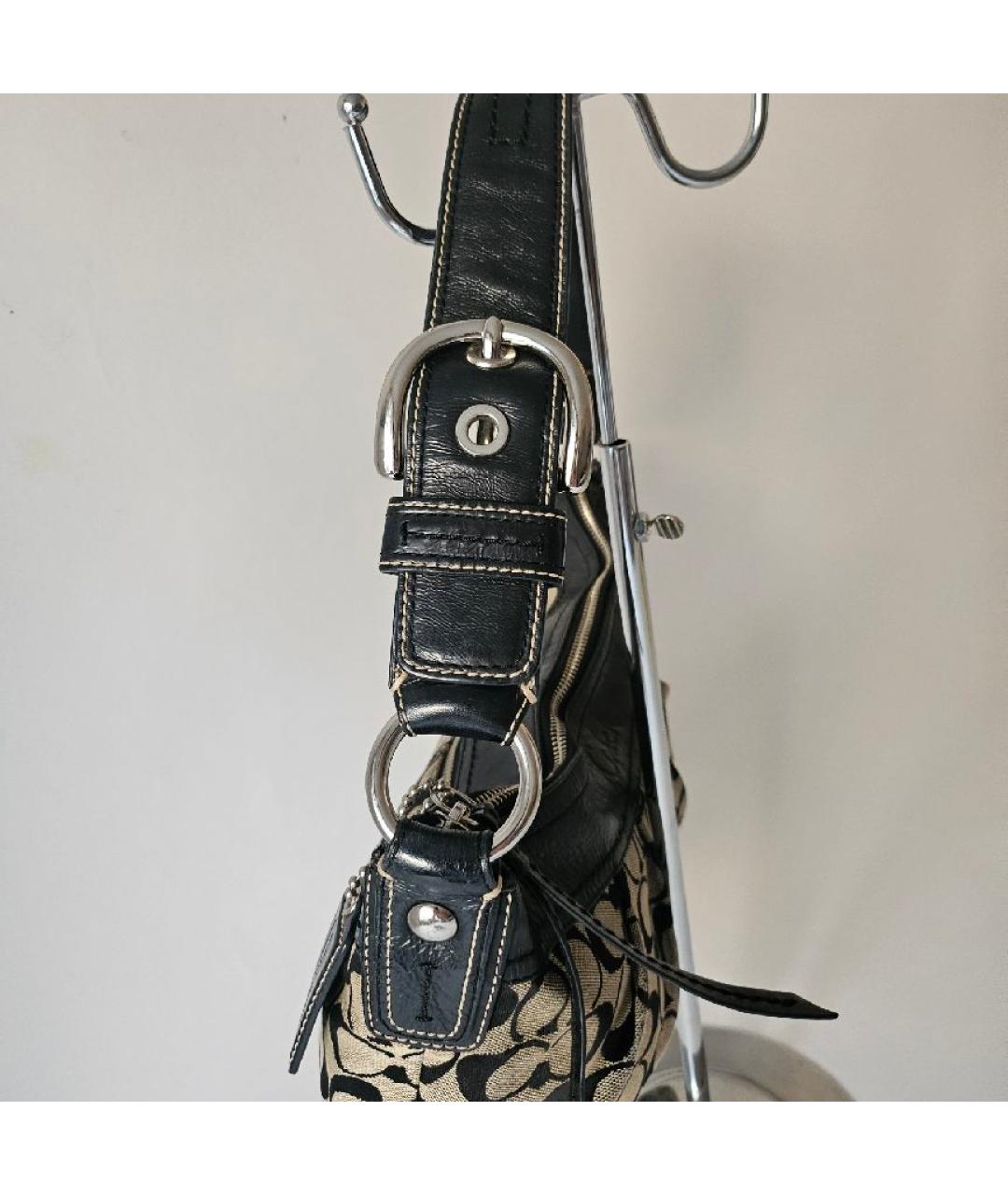 COACH Черная тканевая сумка через плечо, фото 5