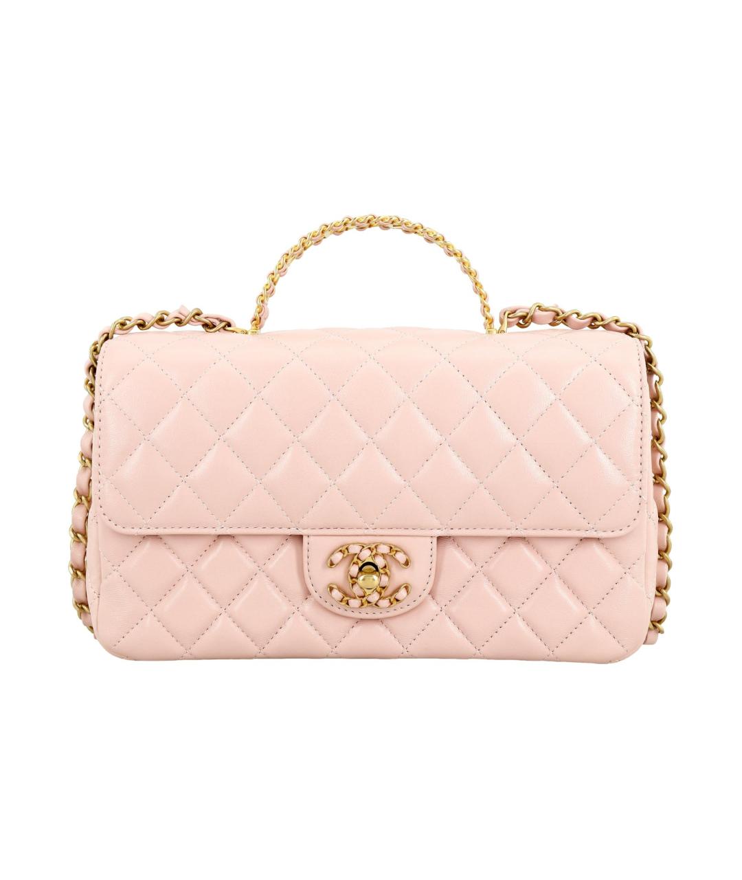 CHANEL Розовая кожаная сумка через плечо, фото 1