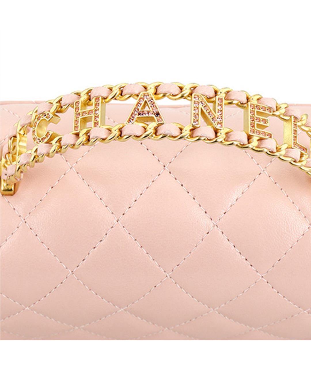 CHANEL Розовая кожаная сумка через плечо, фото 6