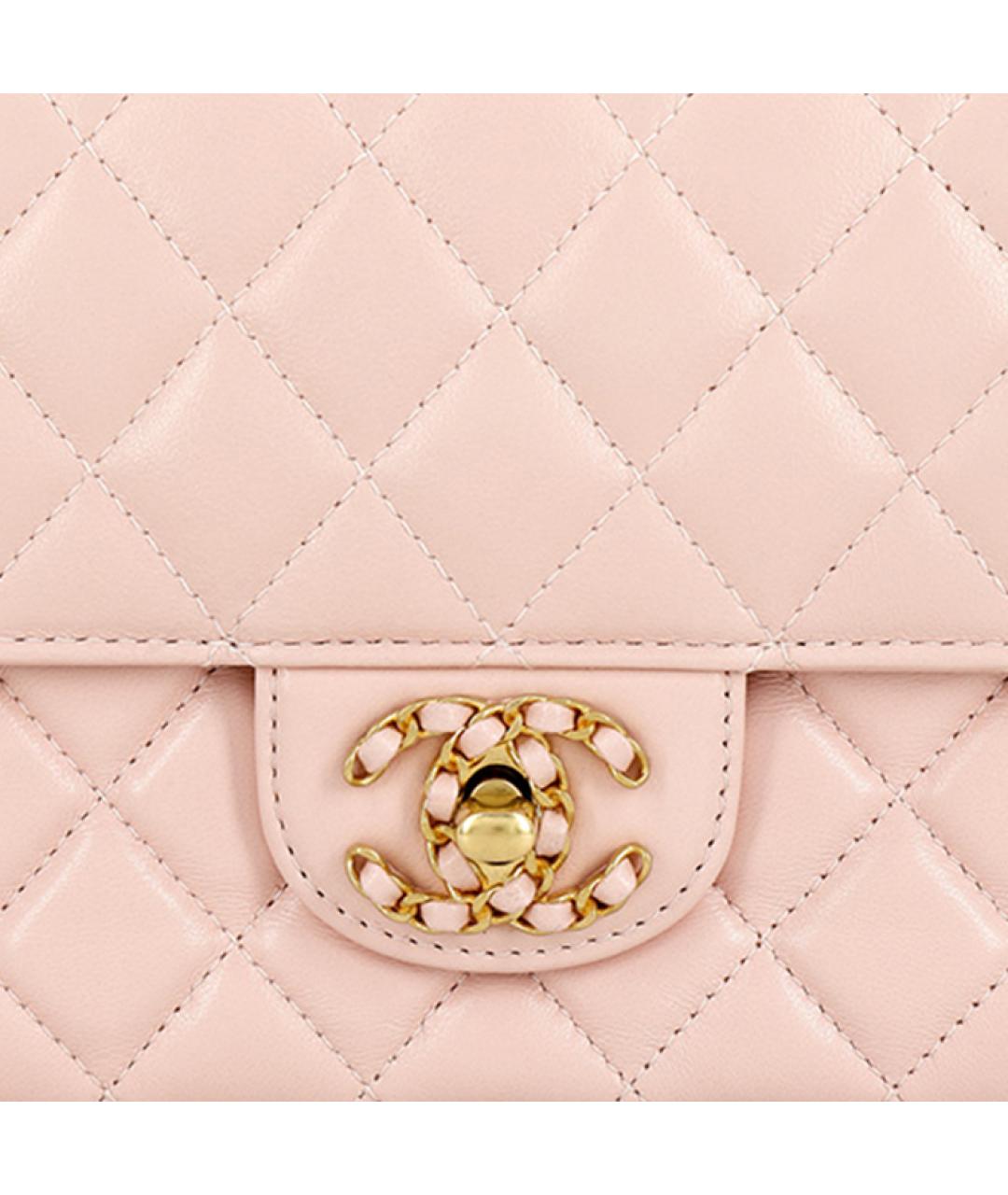 CHANEL Розовая кожаная сумка через плечо, фото 5