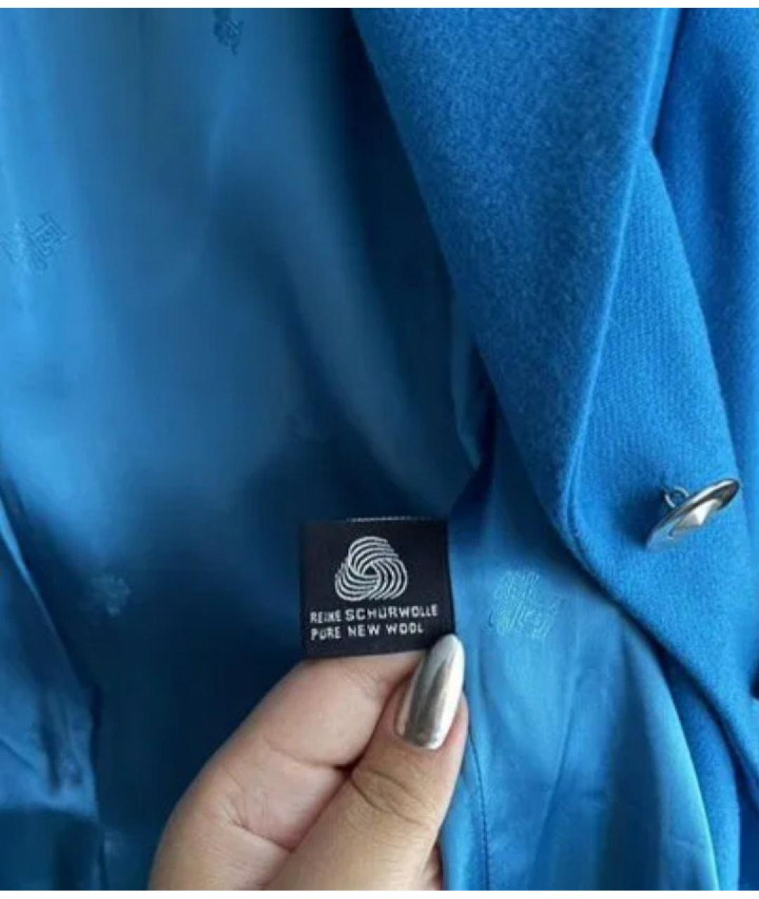 ESCADA Голубой шерстяной жакет/пиджак, фото 8