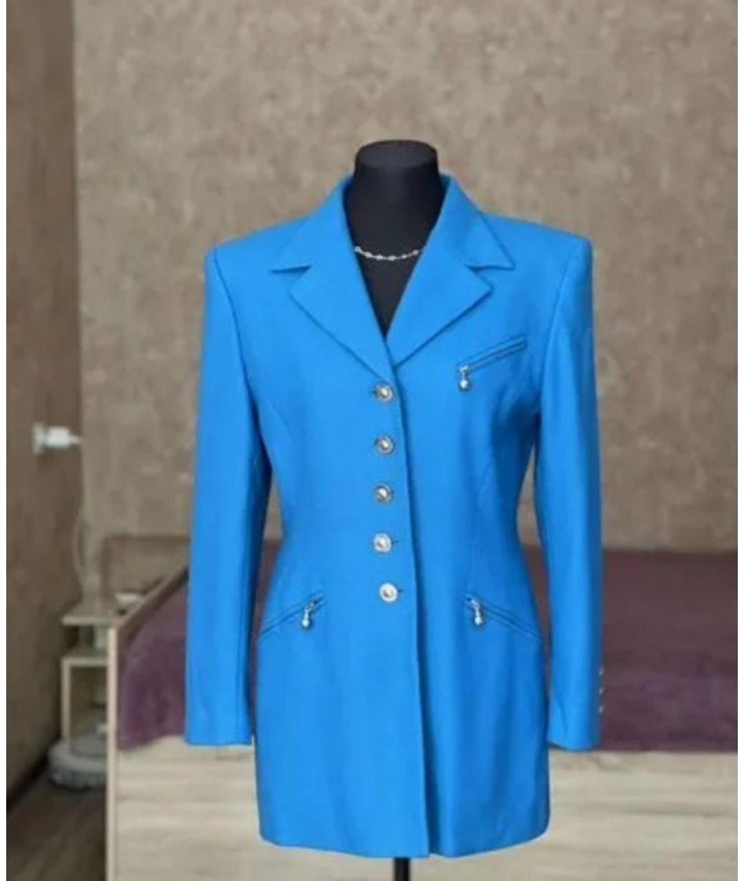 ESCADA Голубой шерстяной жакет/пиджак, фото 9