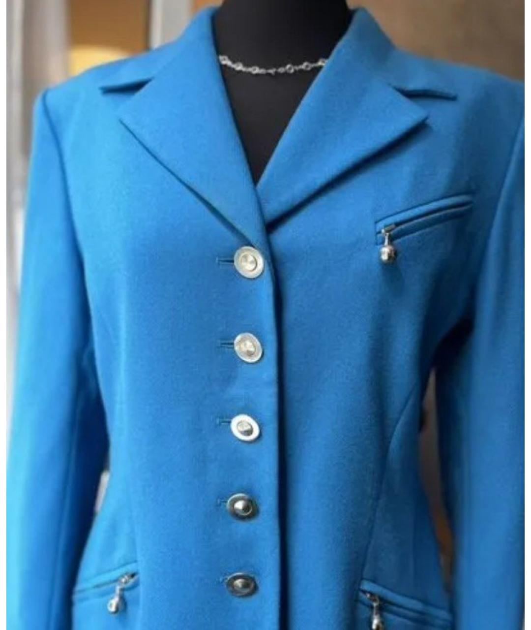 ESCADA Голубой шерстяной жакет/пиджак, фото 4