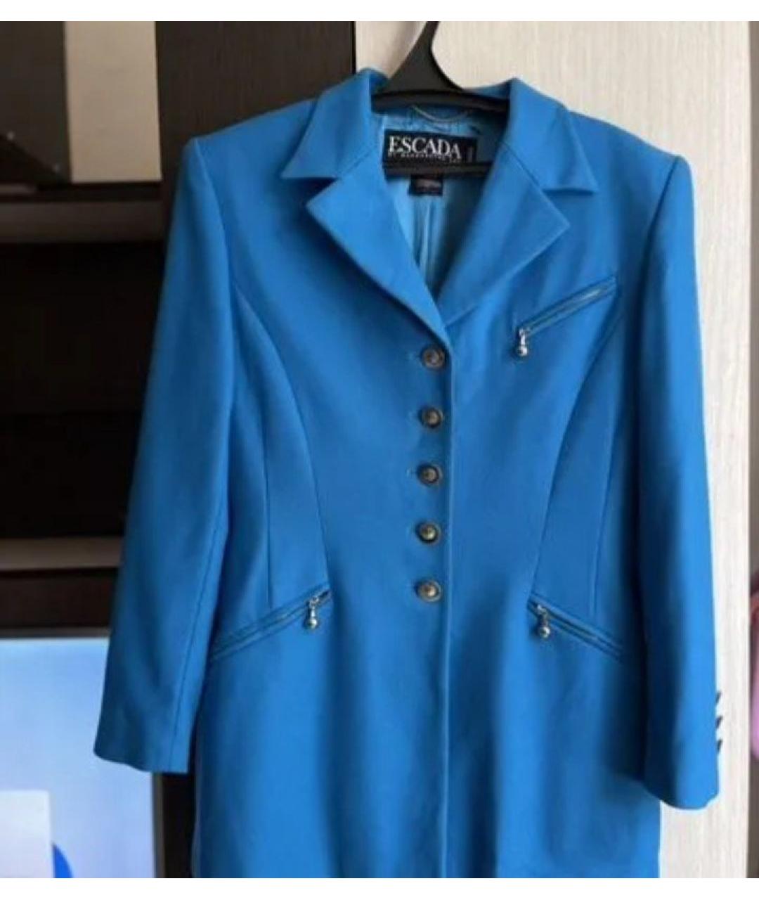 ESCADA Голубой шерстяной жакет/пиджак, фото 3