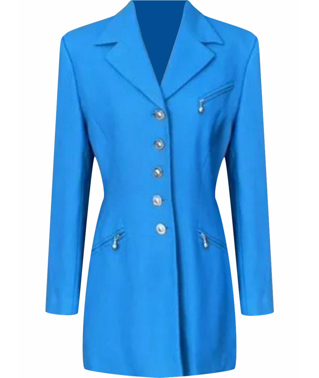 ESCADA Голубой шерстяной жакет/пиджак, фото 1