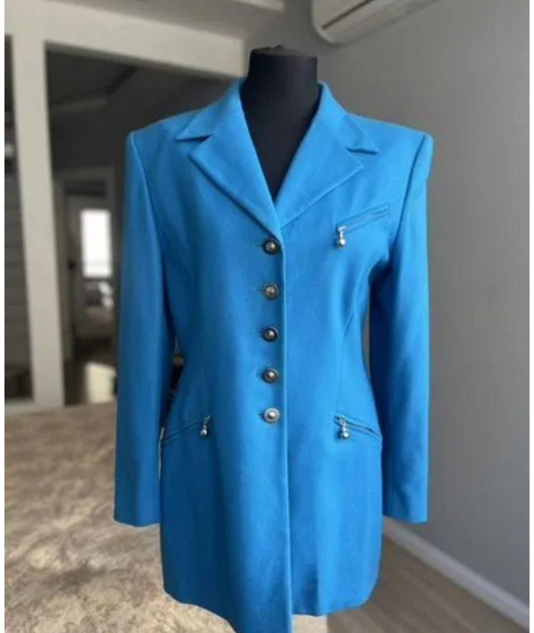 ESCADA Голубой шерстяной жакет/пиджак, фото 2