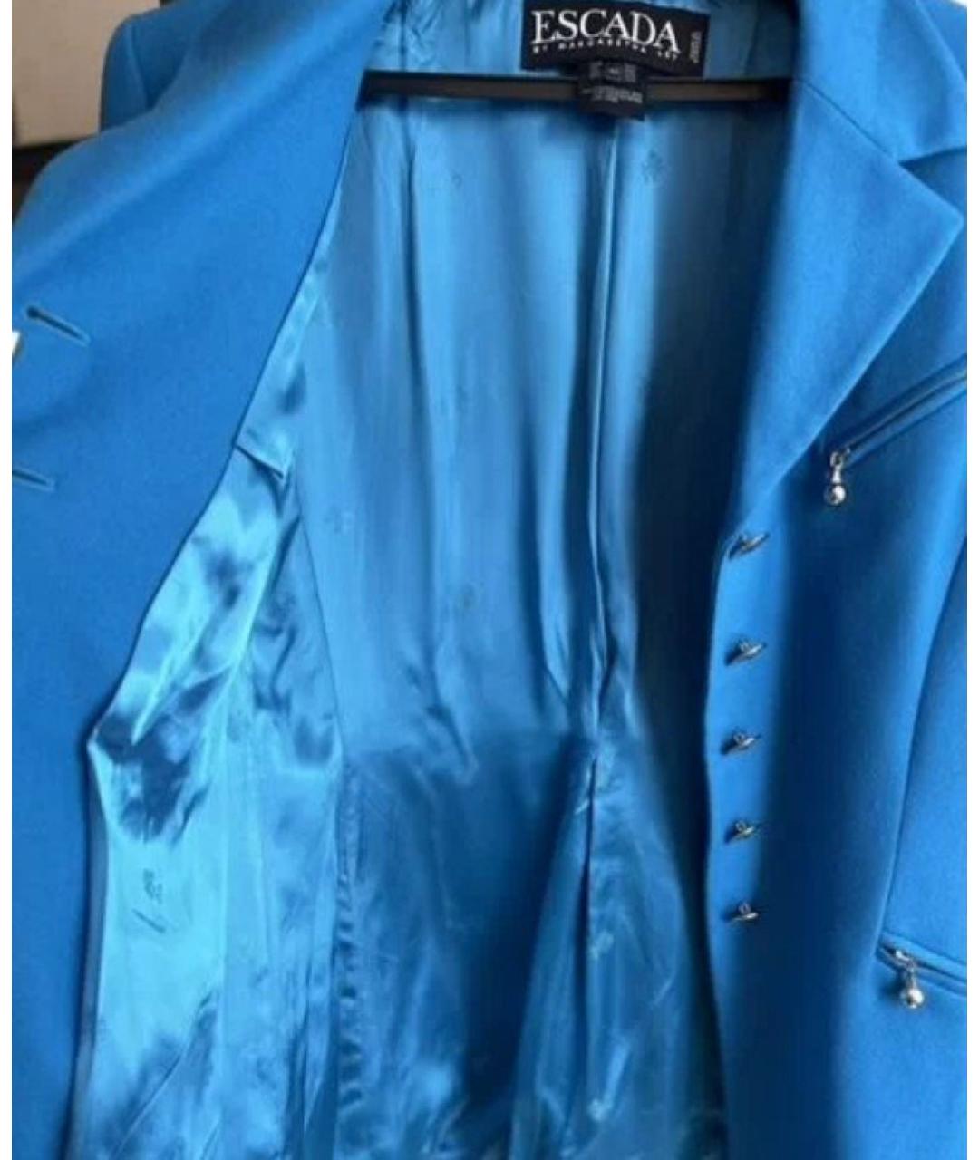 ESCADA Голубой шерстяной жакет/пиджак, фото 6