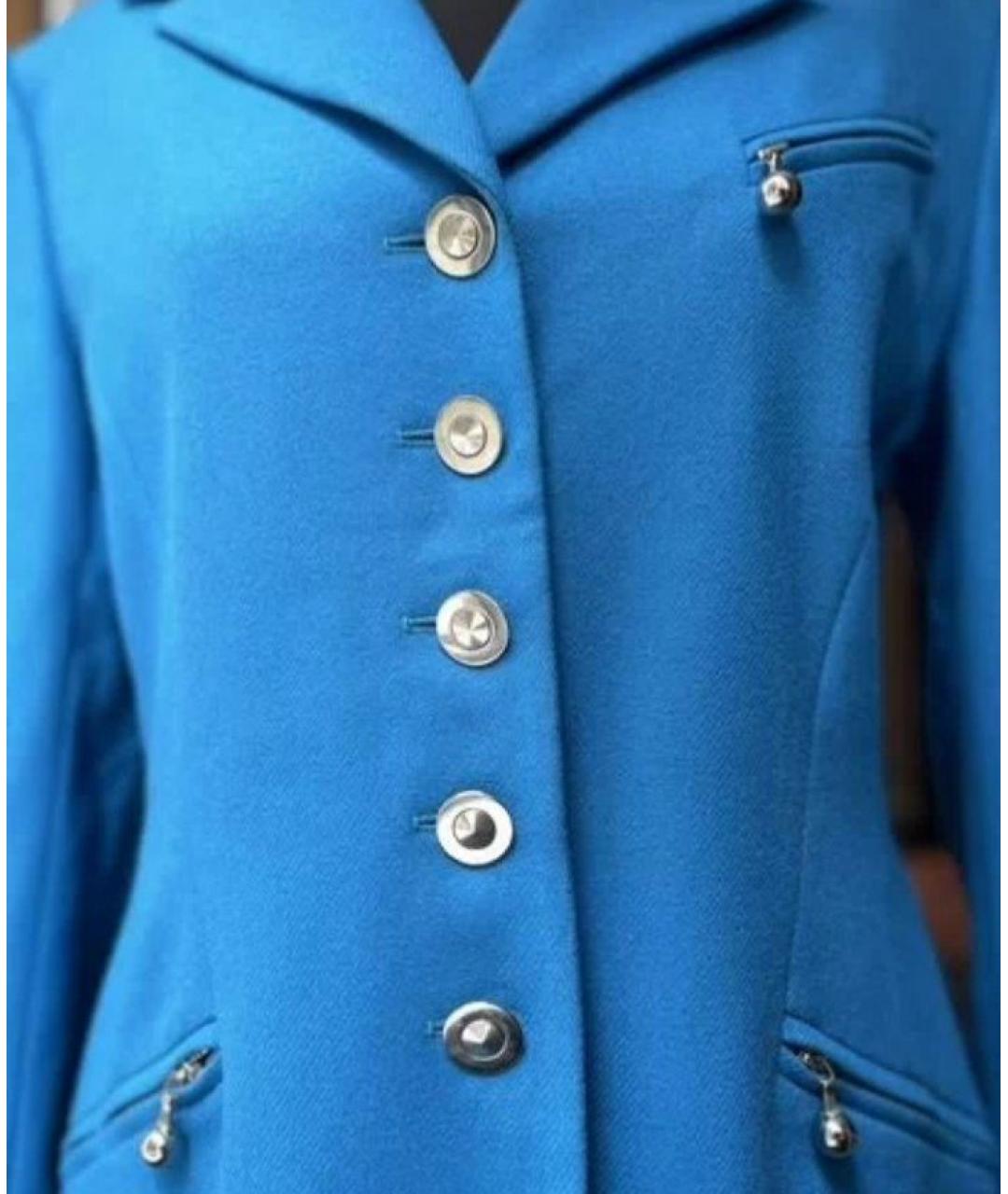 ESCADA Голубой шерстяной жакет/пиджак, фото 5